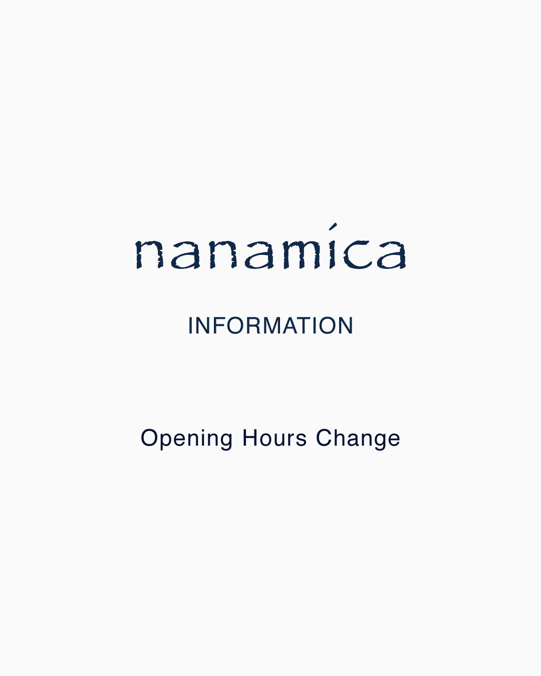 Opening Hours Change