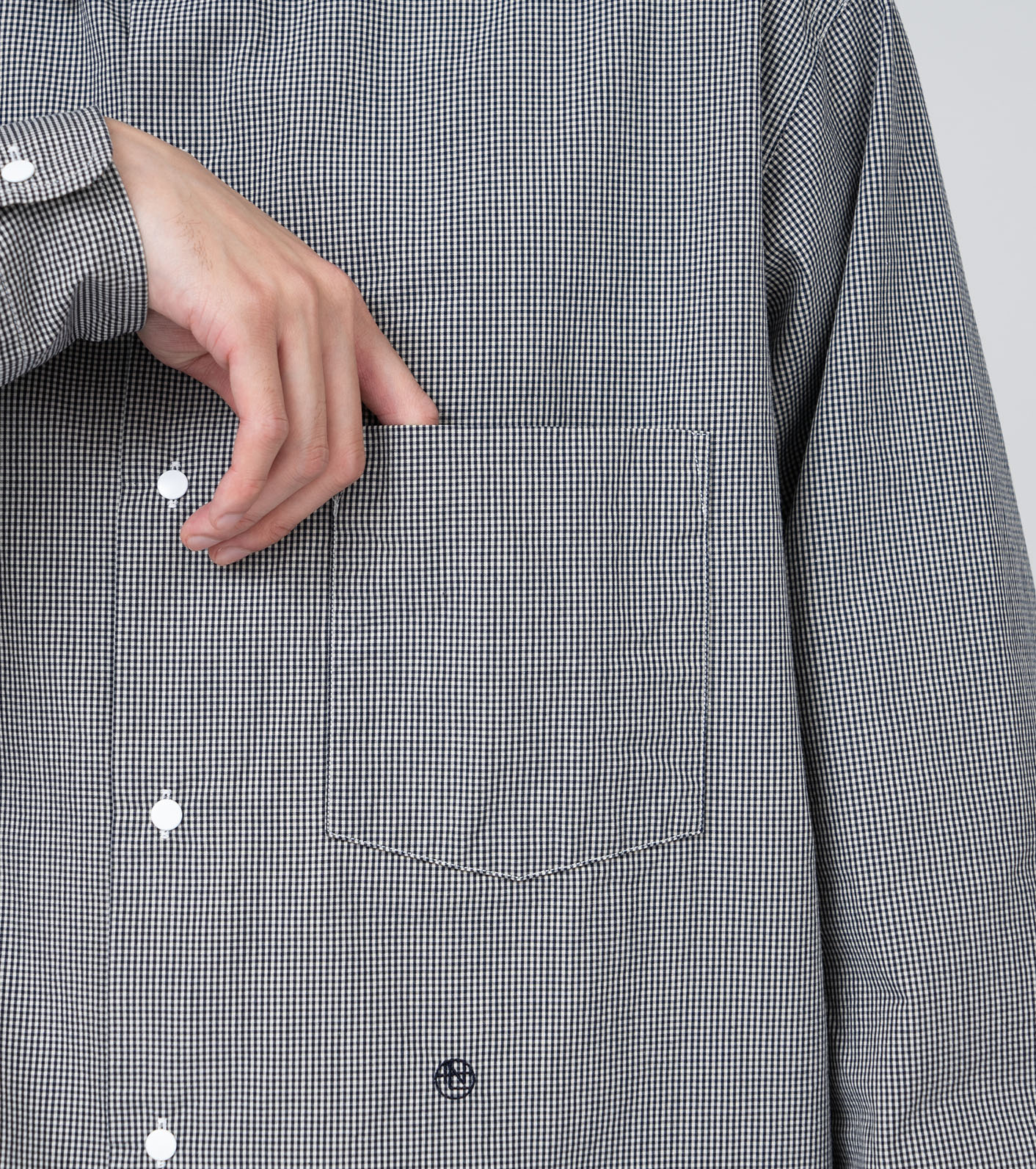 Regular Collar Gingham Check Wind Shirt