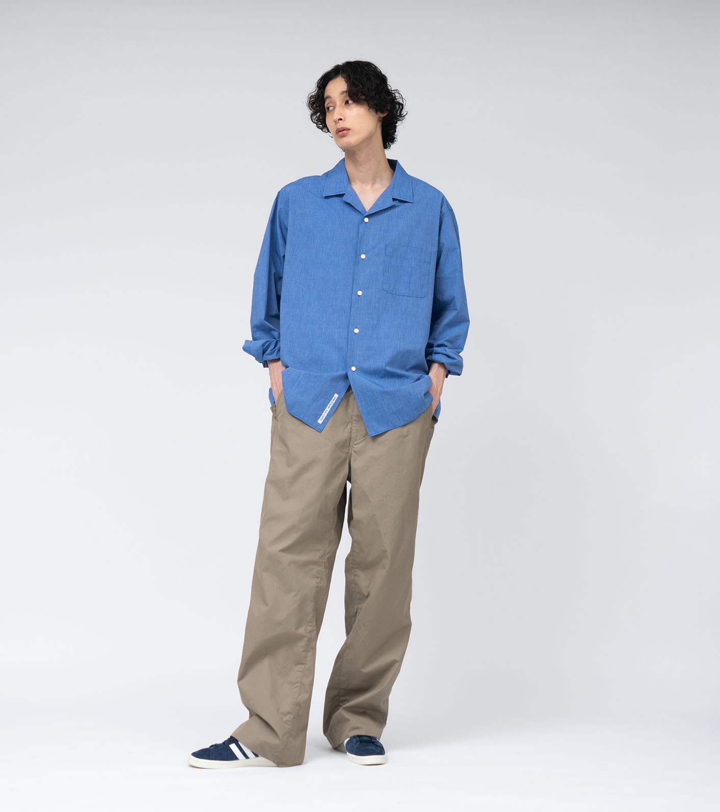 Open Collar End On End Shirt