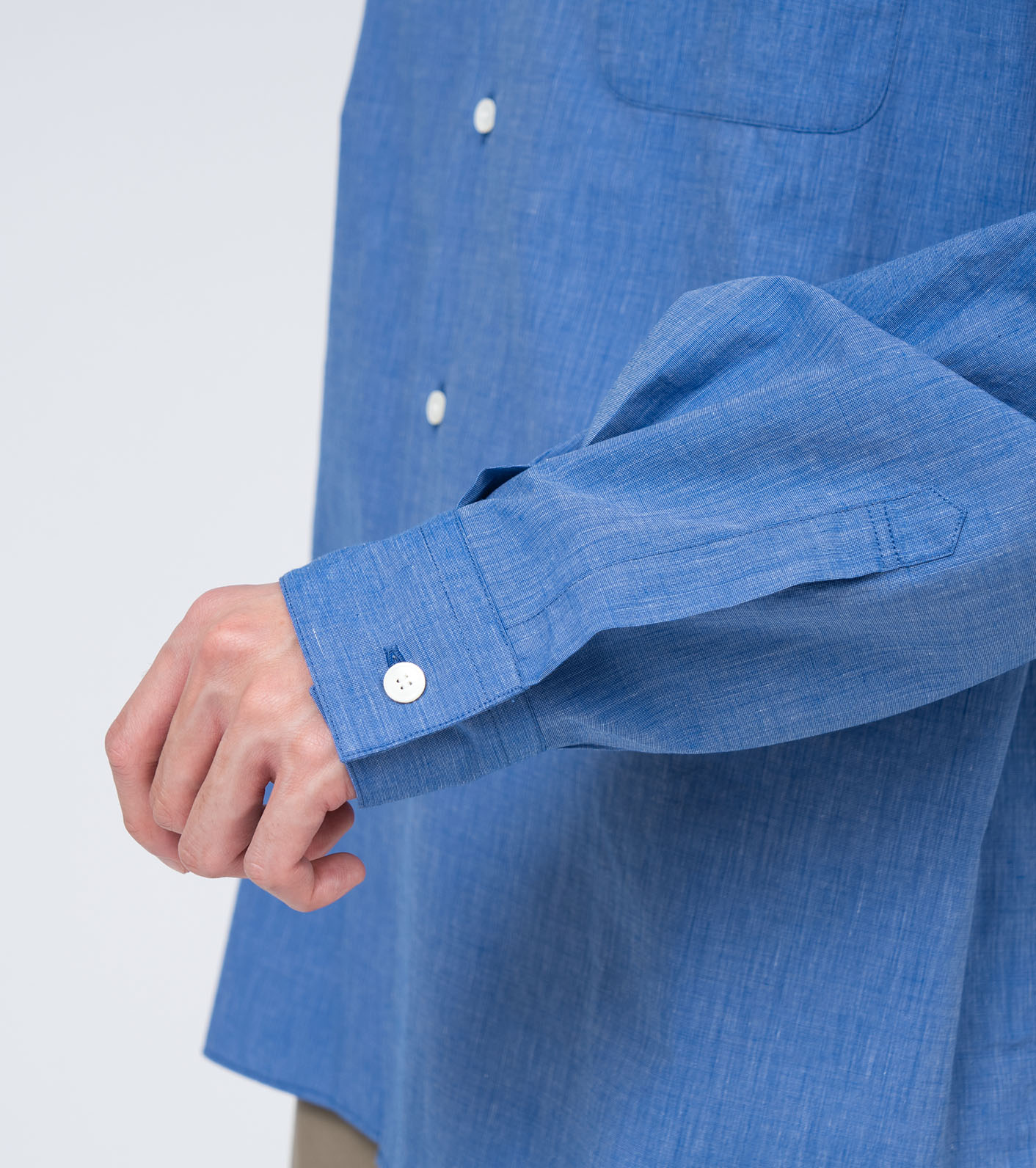 Open Collar End On End Shirt