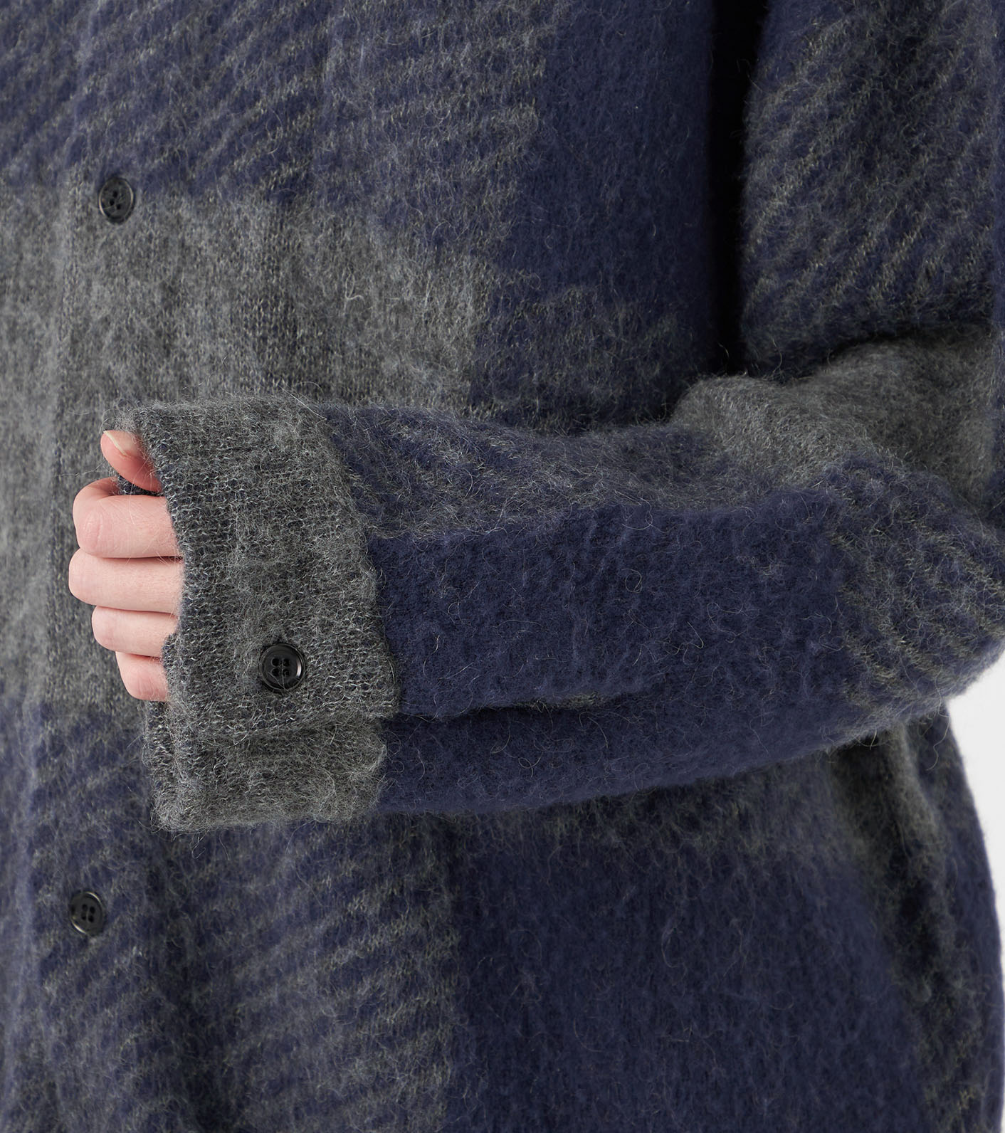 Mohair Hooded Shirt Jacket