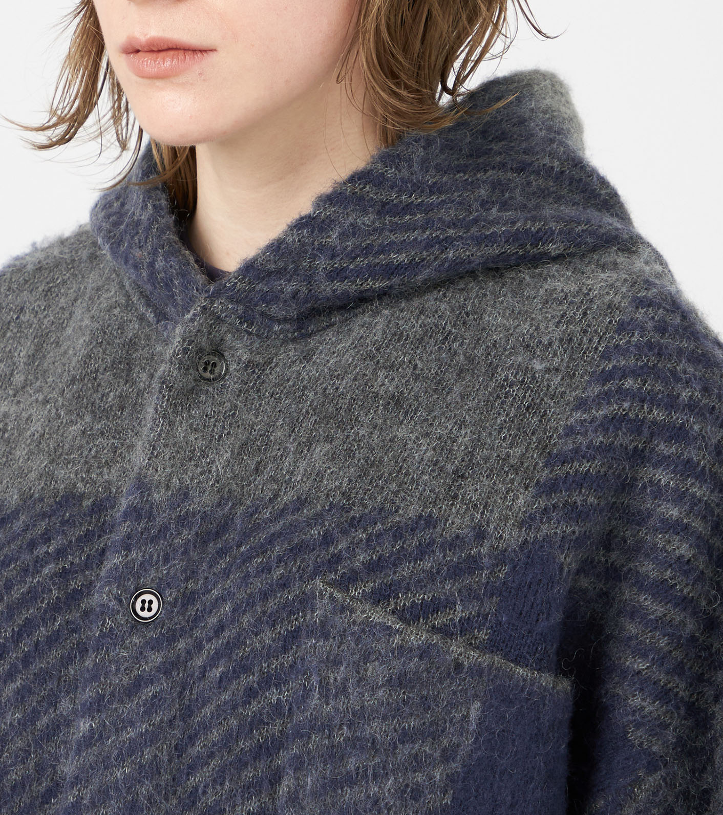 Mohair Hooded Shirt Jacket