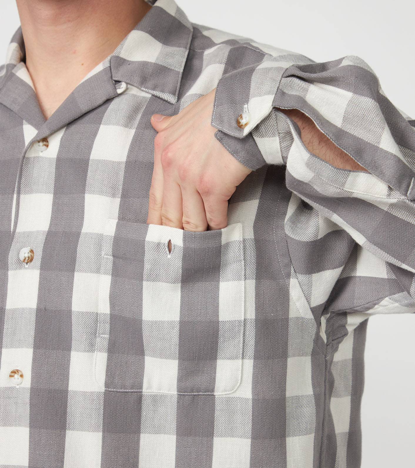 Checkerboard Field Open Collar Shirt
