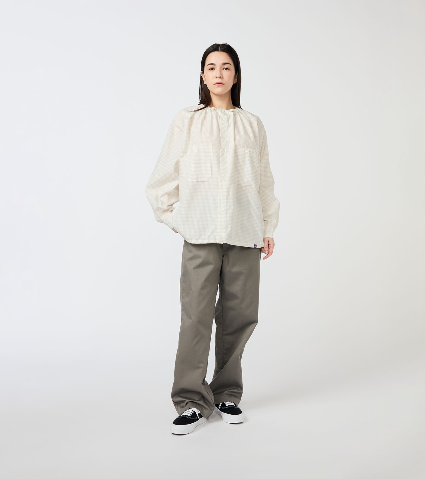Graph Check Field Shirred Shirt