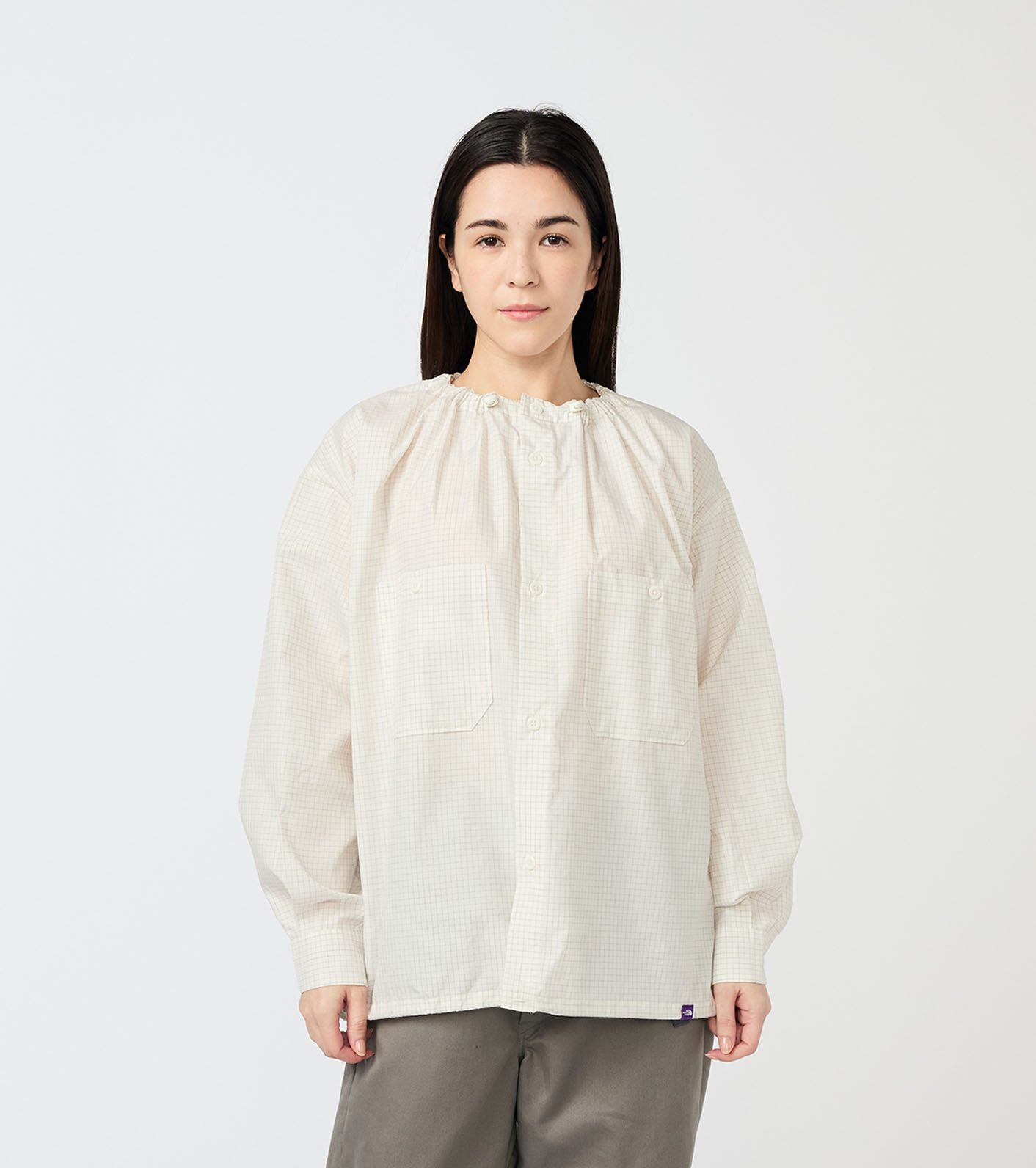 Graph Check Field Shirred Shirt