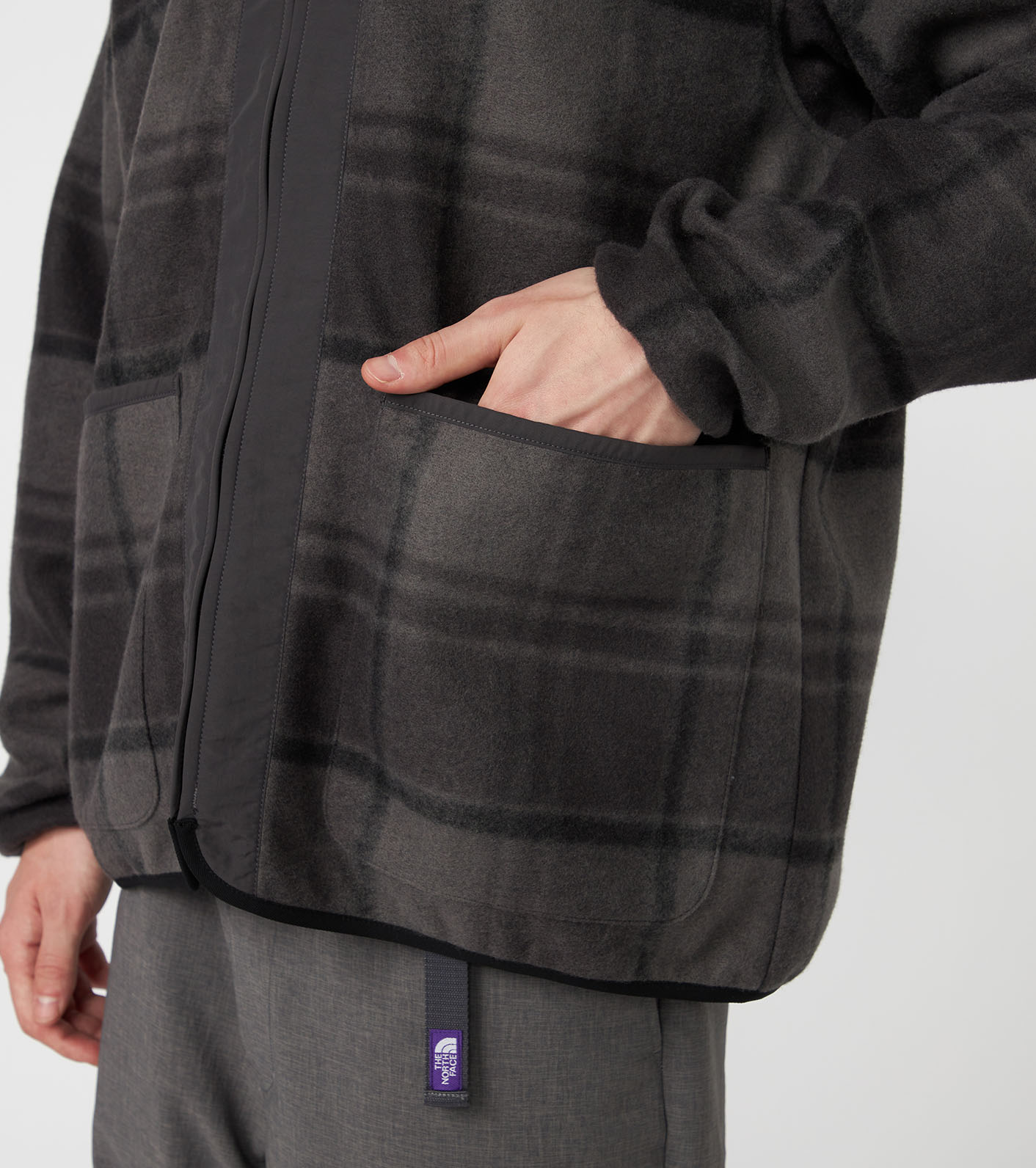 PLAS Plaid Fleece Field Cardigan
