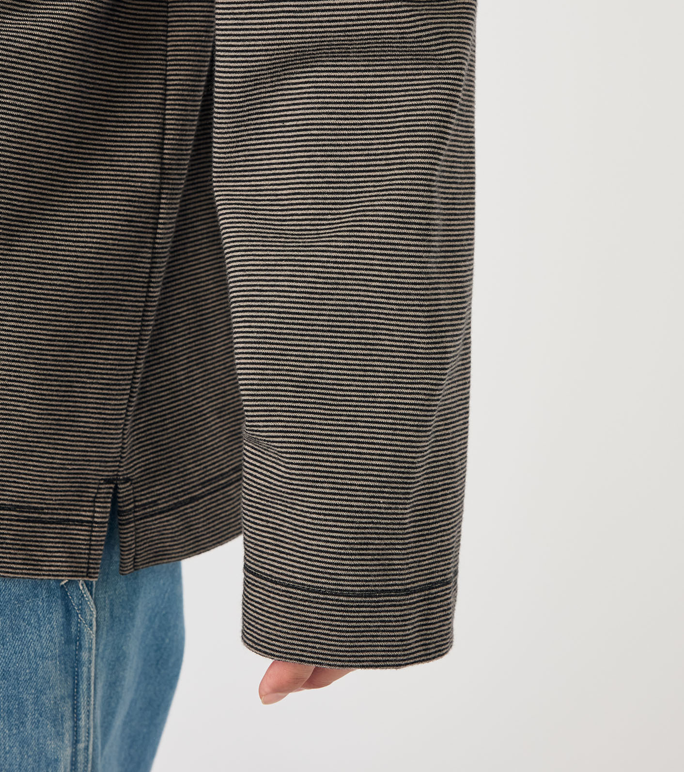 Micro Stripe Pocket L/S Tee