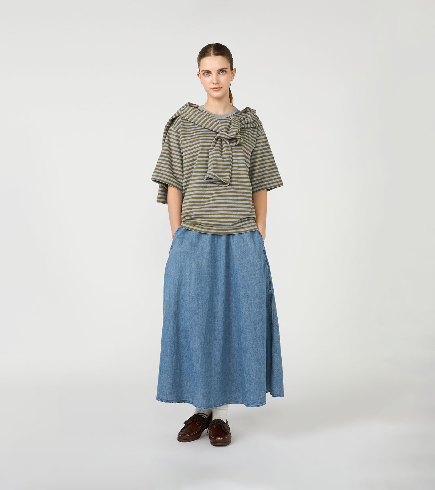 Light Denim Circular Skirt