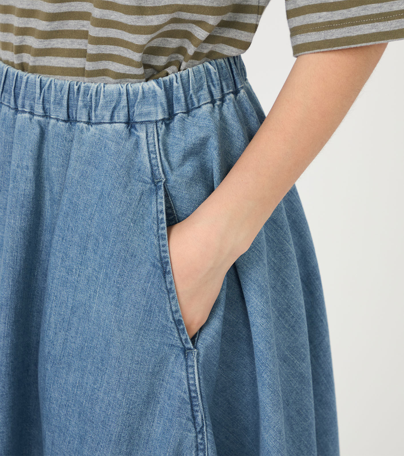 Light Denim Circular Skirt