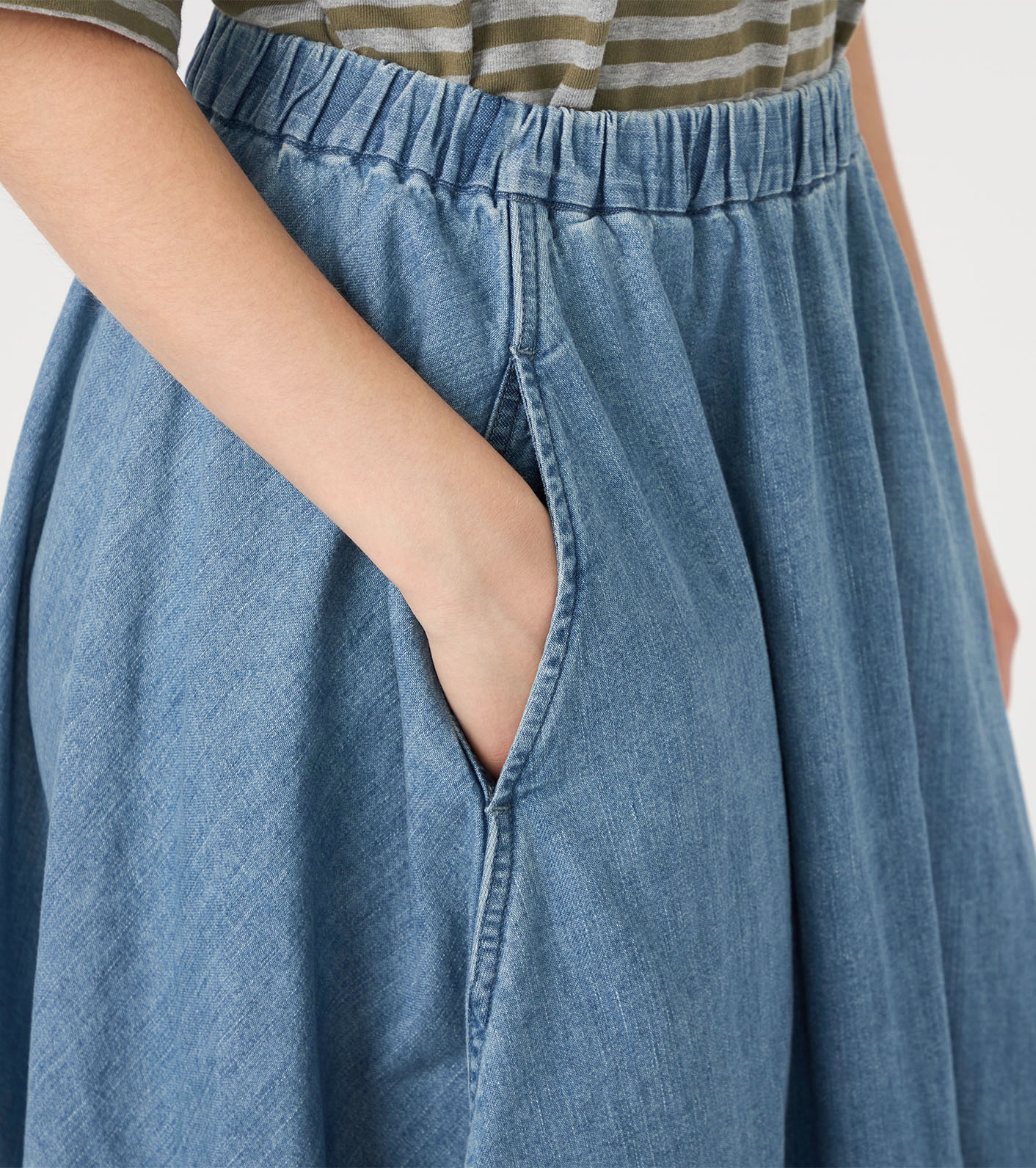 Light Denim Circular Skirt