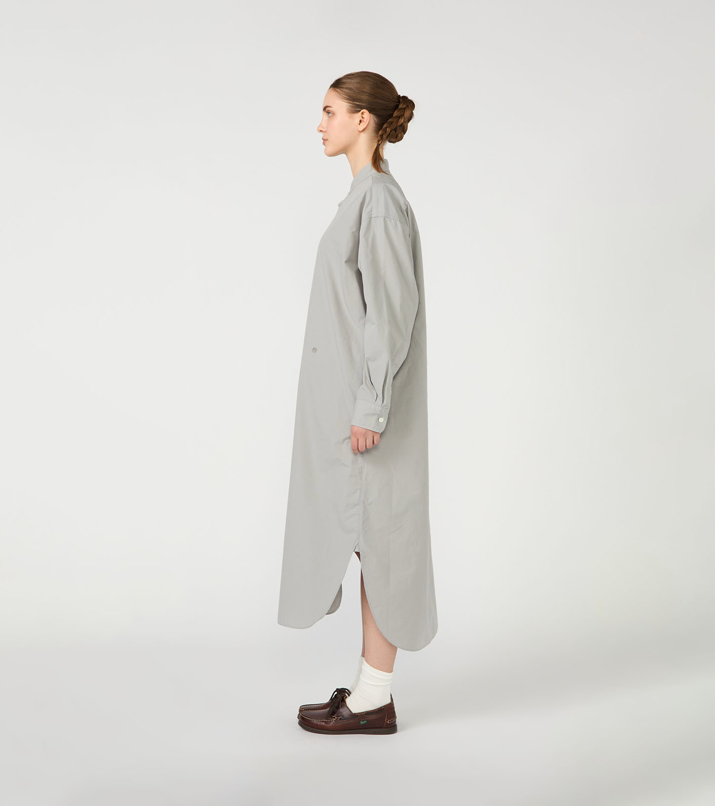 Band Collar Wind Shirt Dress