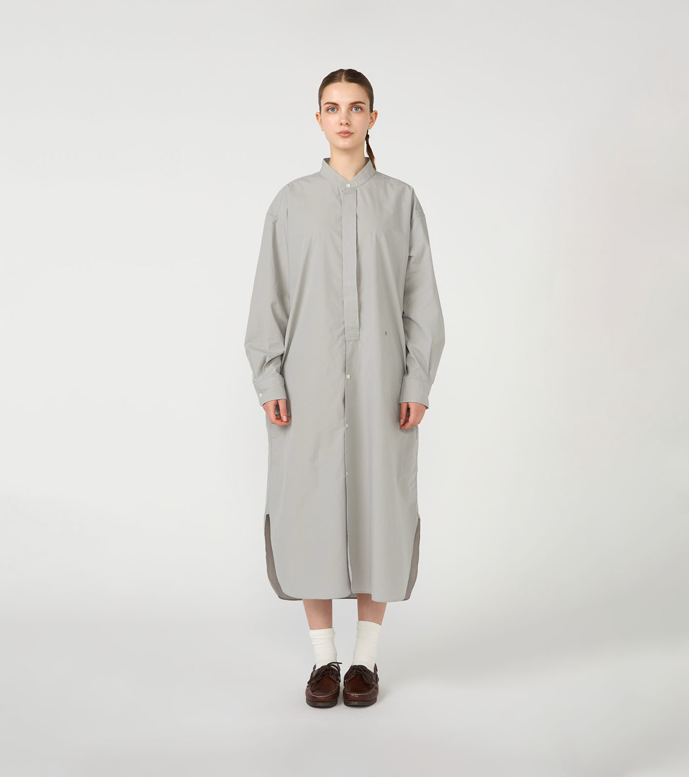 Band Collar Wind Shirt Dress