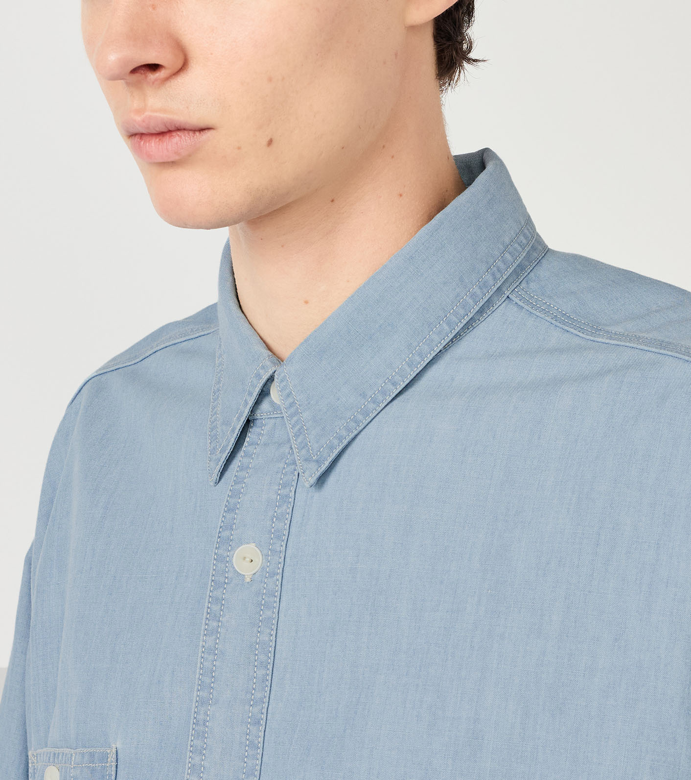 Regular Collar Chambray Shirt