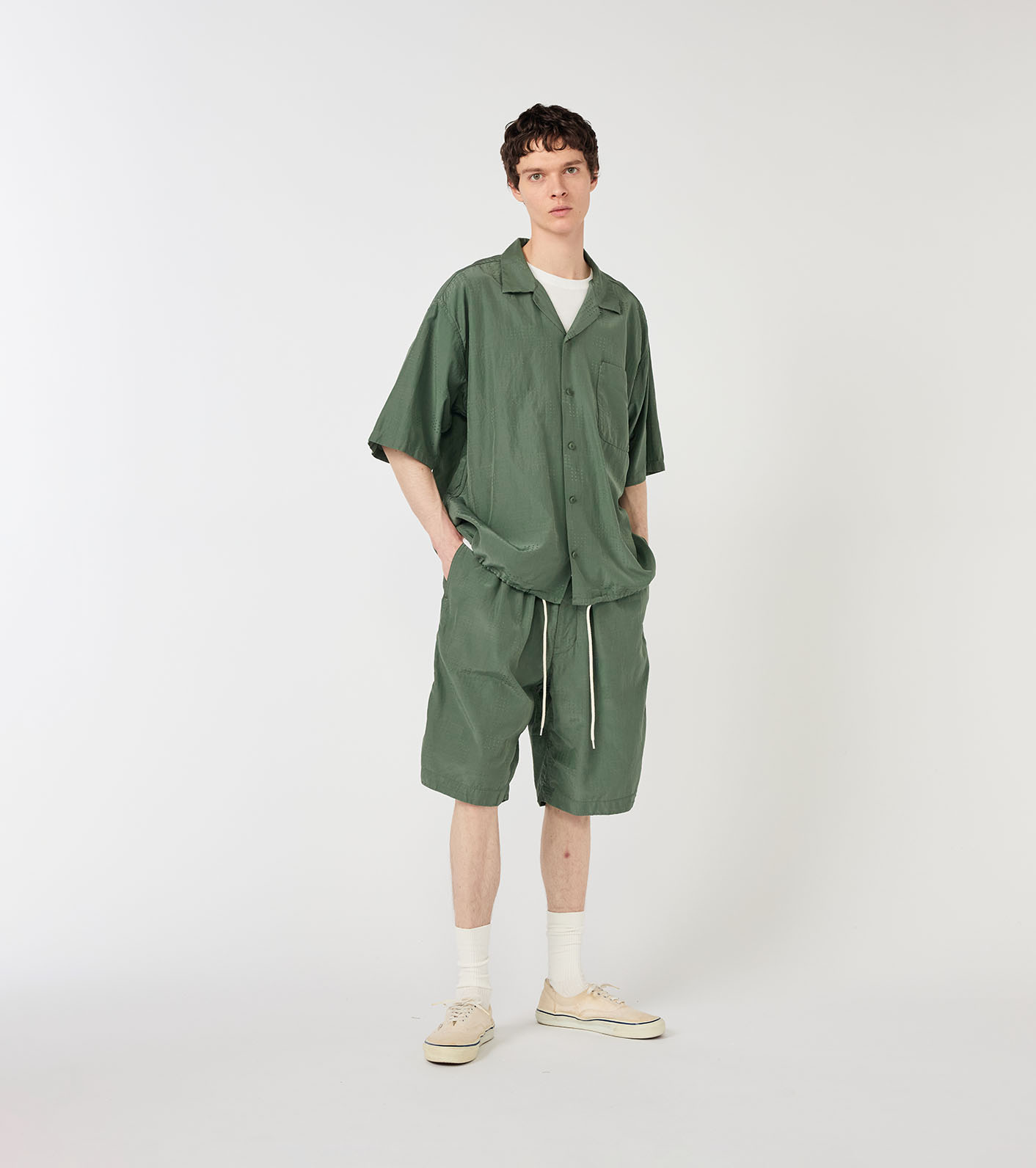 Open Collar S/S Shirt