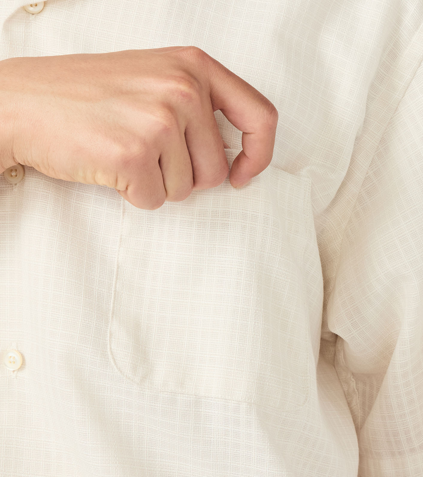 Open Collar Panama S/S Shirt