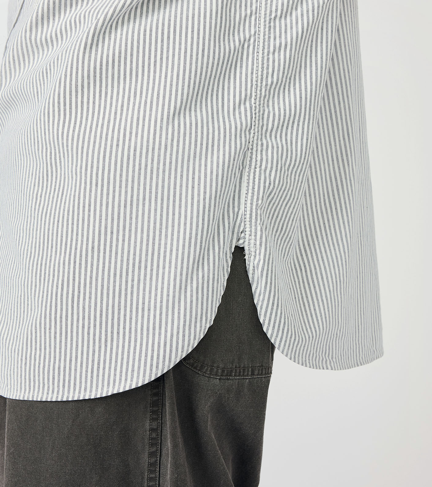 Button Down Stripe Wind Shirt