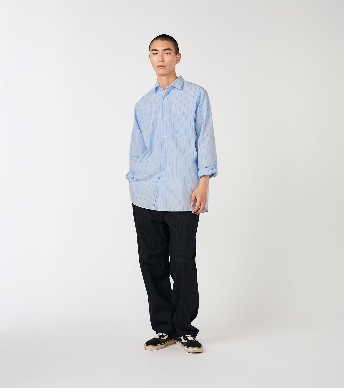 Regular Collar Stripe Wind Shirt