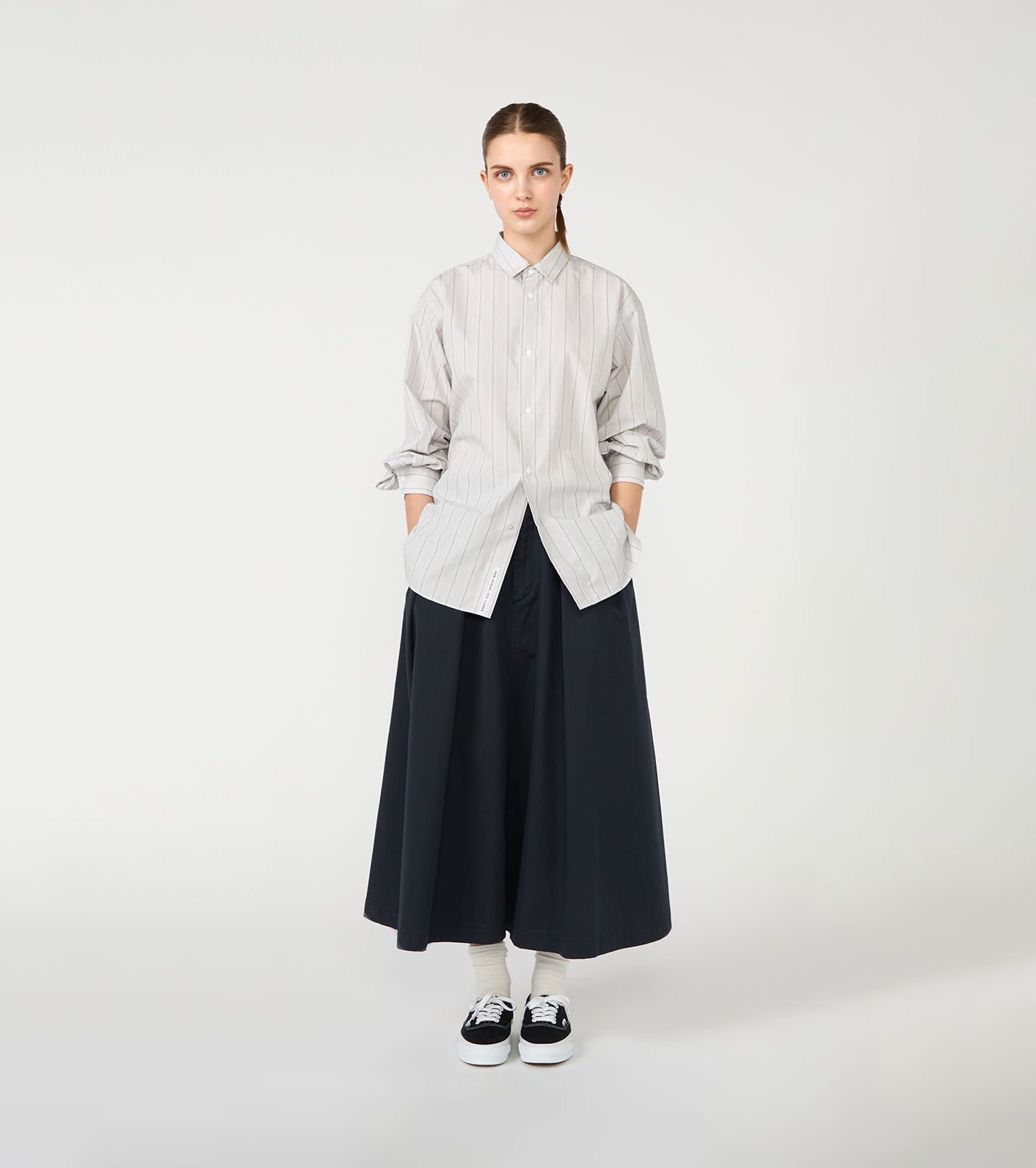 Regular Collar Stripe Wind Shirt