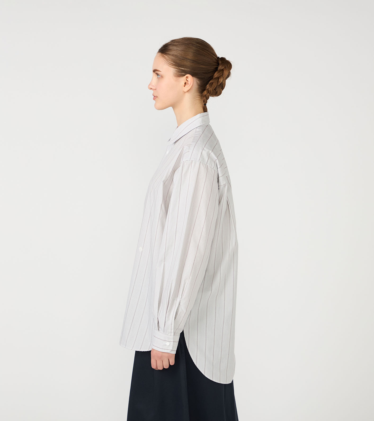 Regular Collar Stripe Wind Shirt