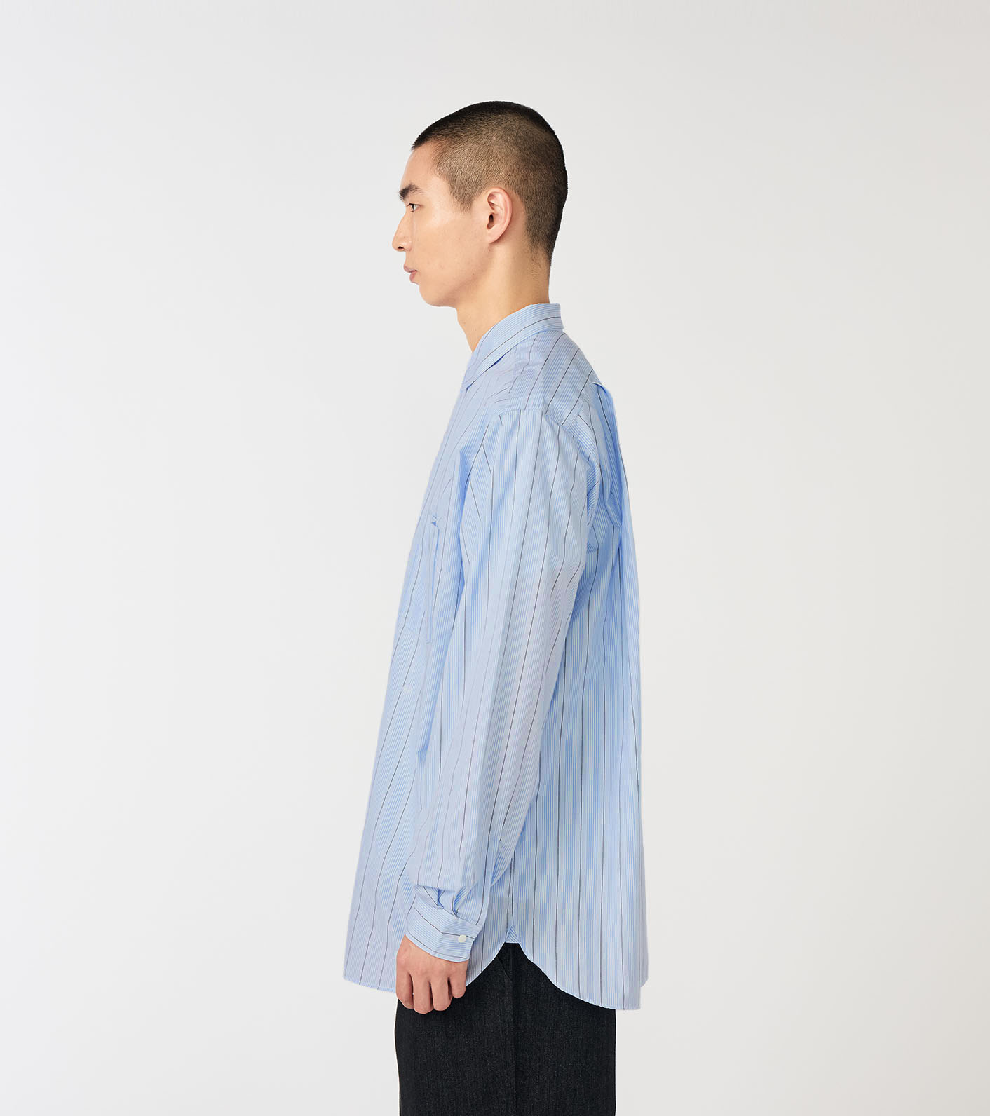 Regular Collar Stripe Wind Shirt