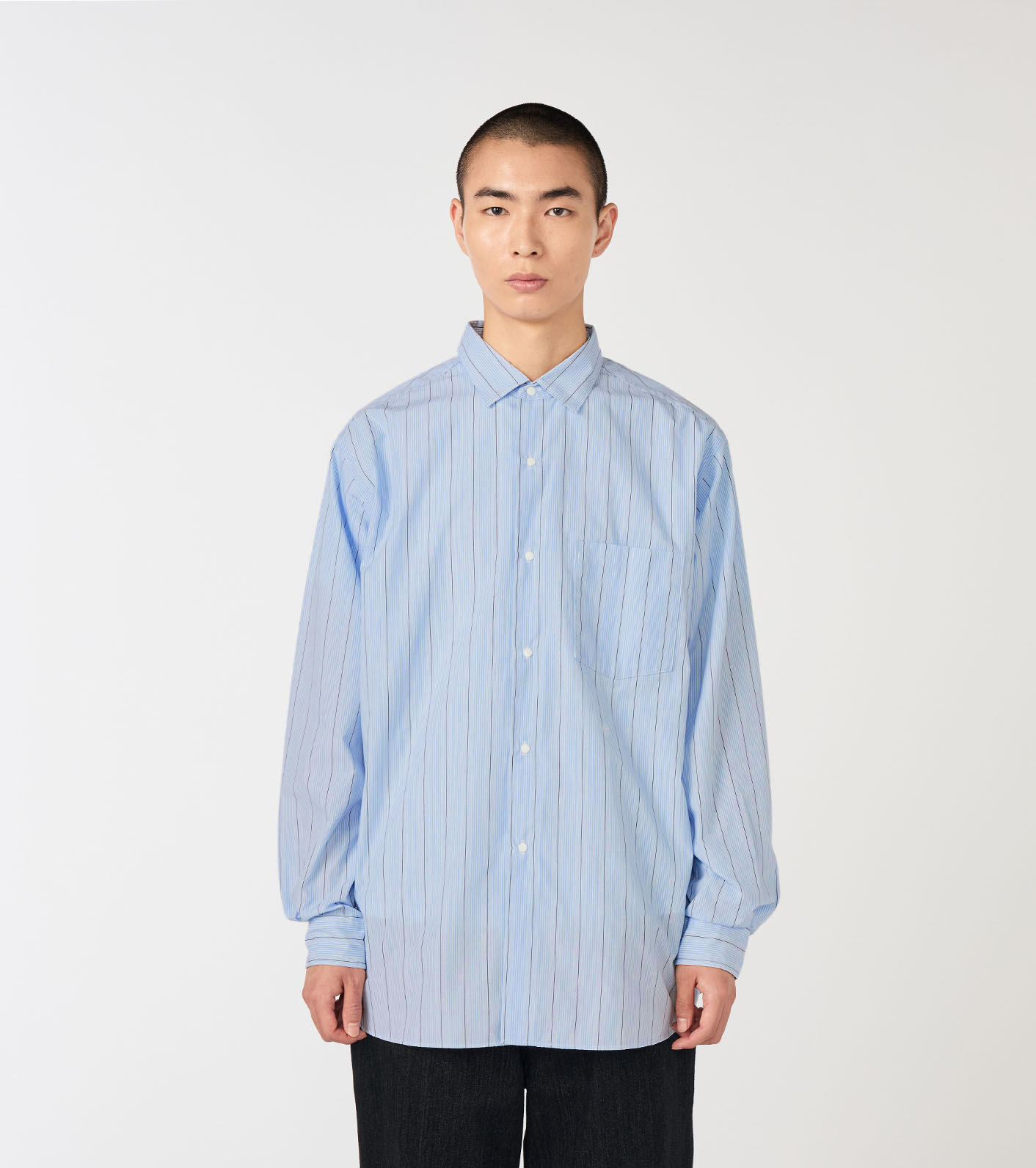 Regular Collar Stripe Wind Shirt