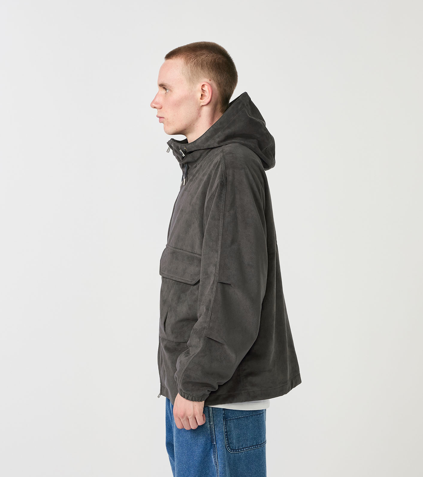 Synthetic Leather Mountain Wind Parka