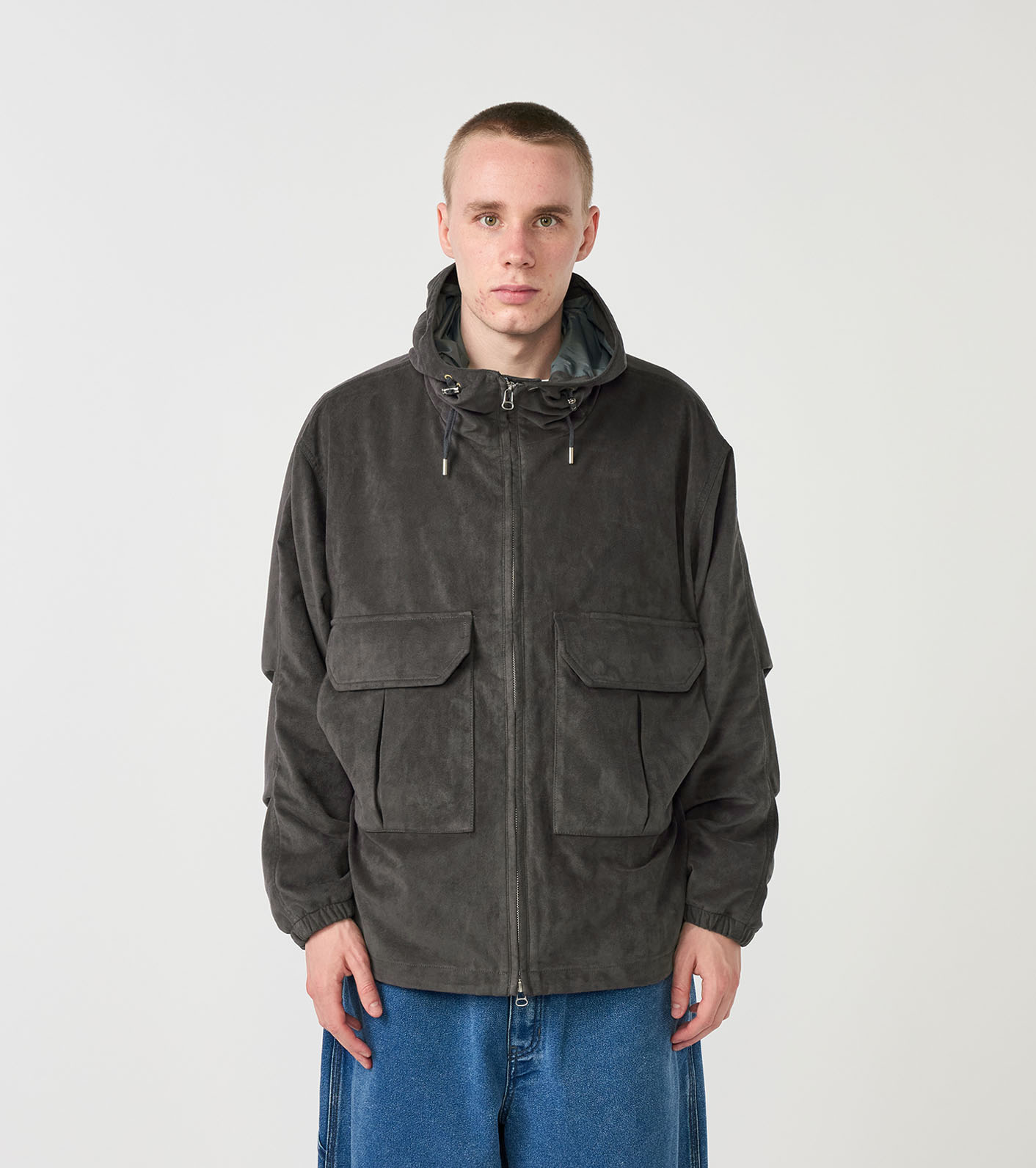 Synthetic Leather Mountain Wind Parka