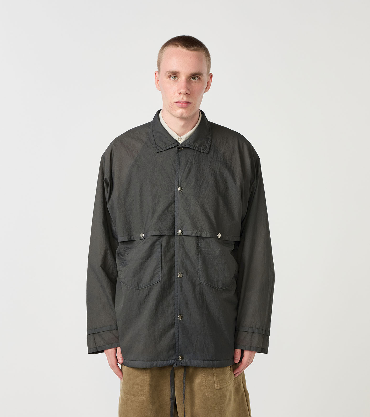 Garment Dyed Nylon Ripstop Field Shirt Jacket
