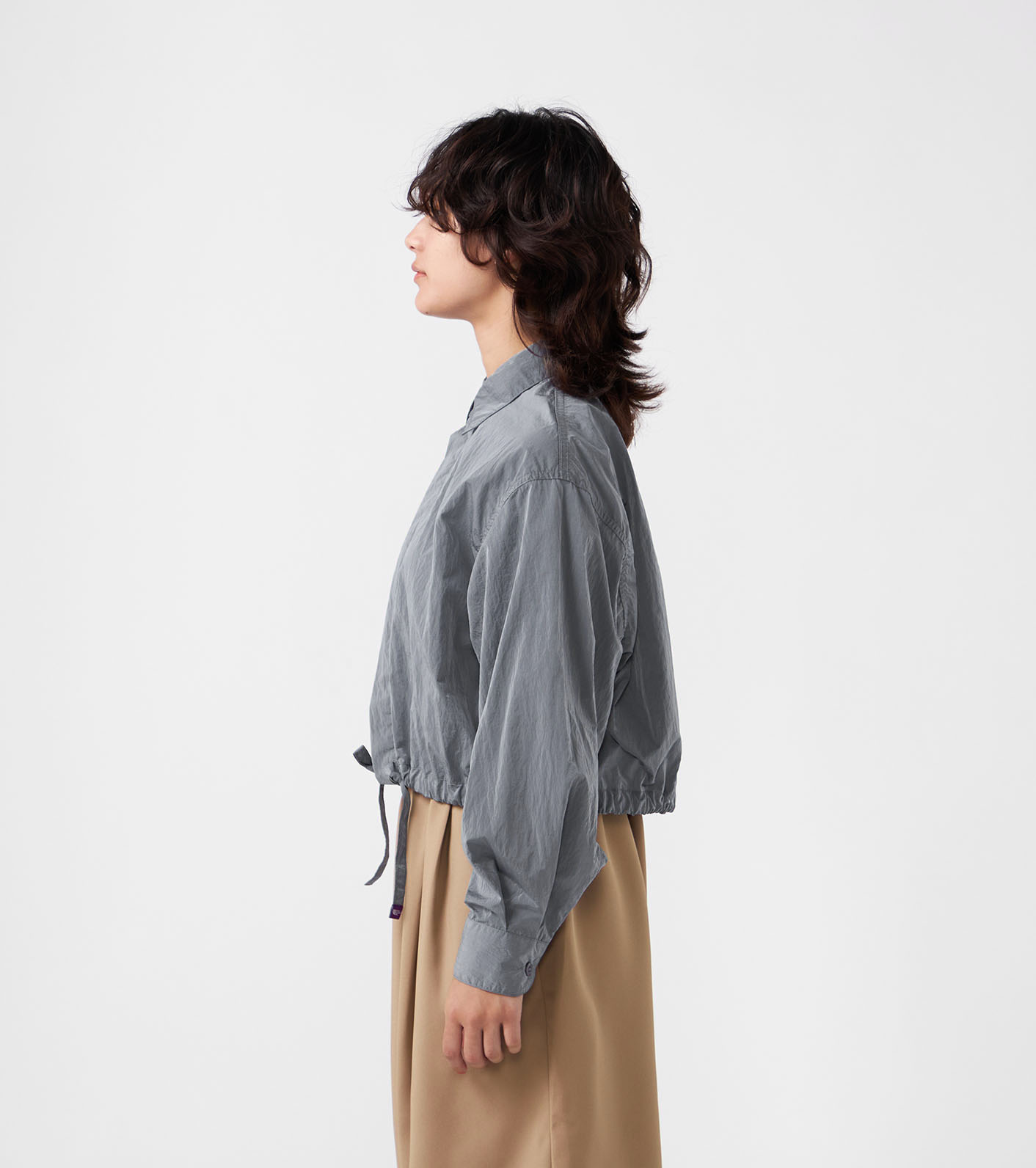 Nylon Taffeta Field Cropped Shirt Jacket