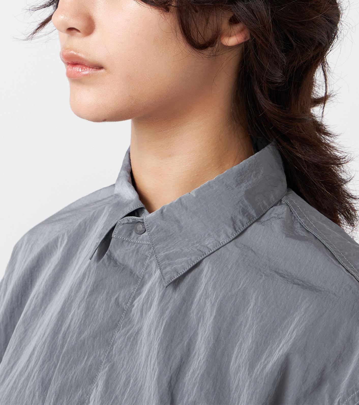 Nylon Taffeta Field Cropped Shirt Jacket