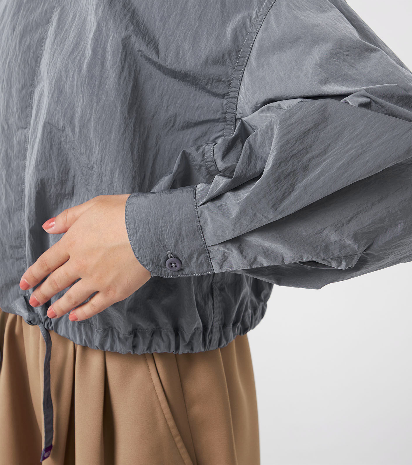 Nylon Taffeta Field Cropped Shirt Jacket