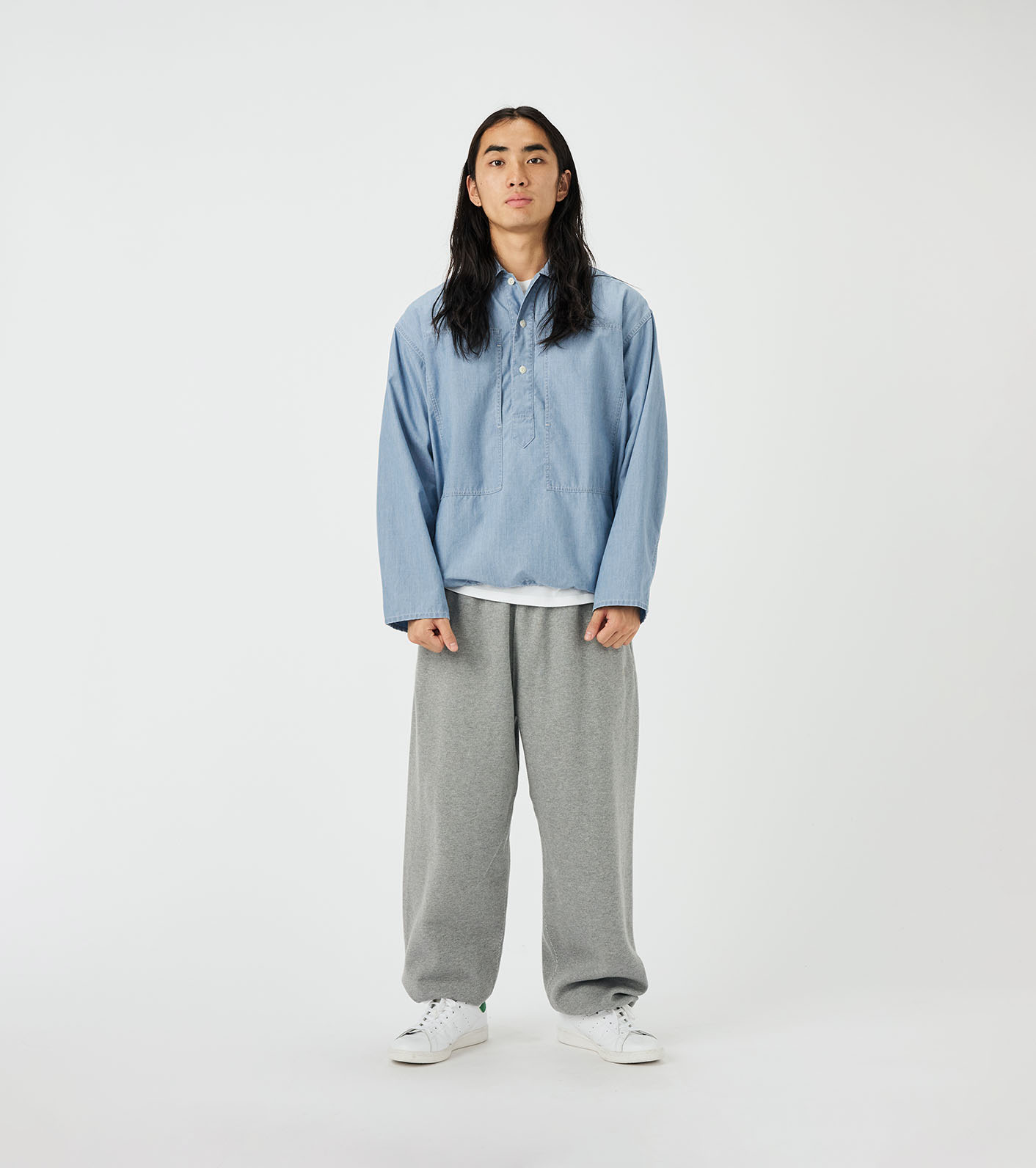 Chambray Pullover Shirt Jacket