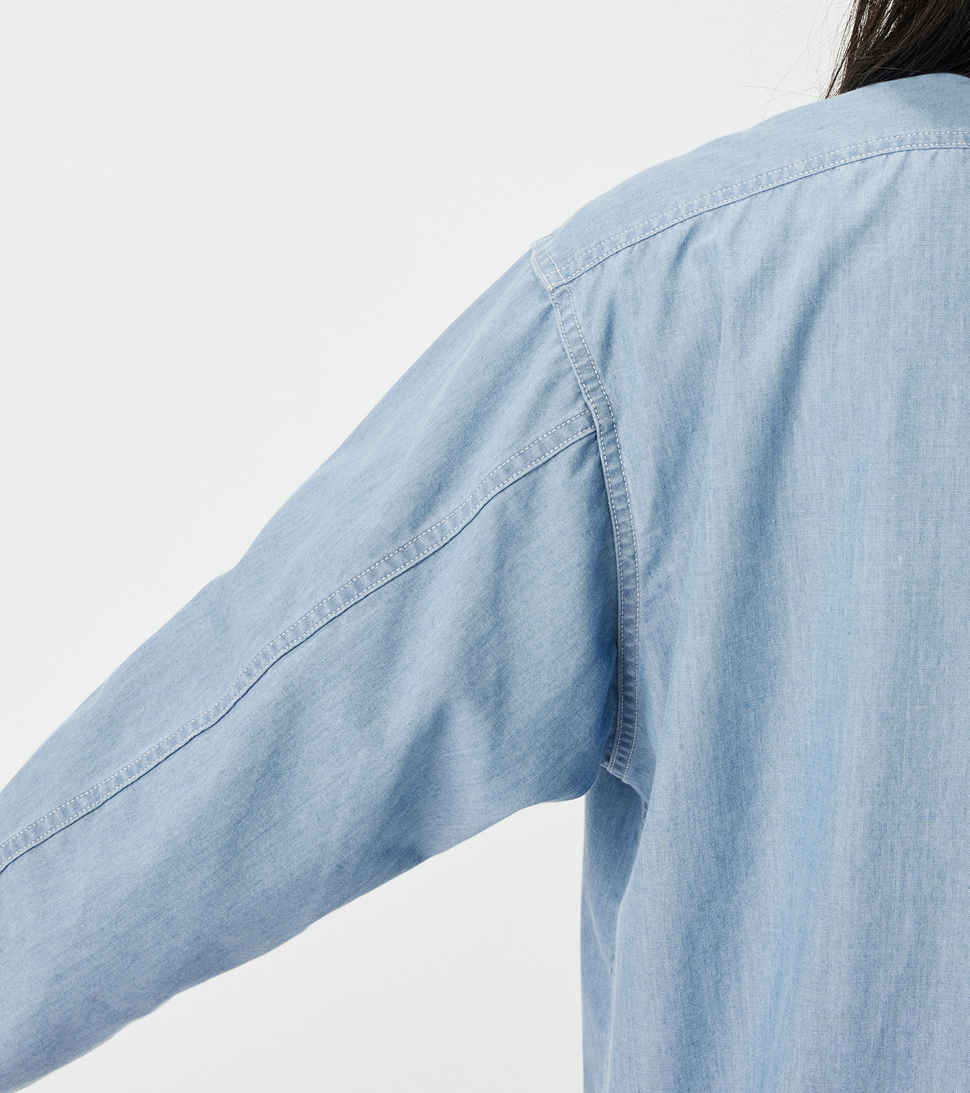 Chambray Pullover Shirt Jacket