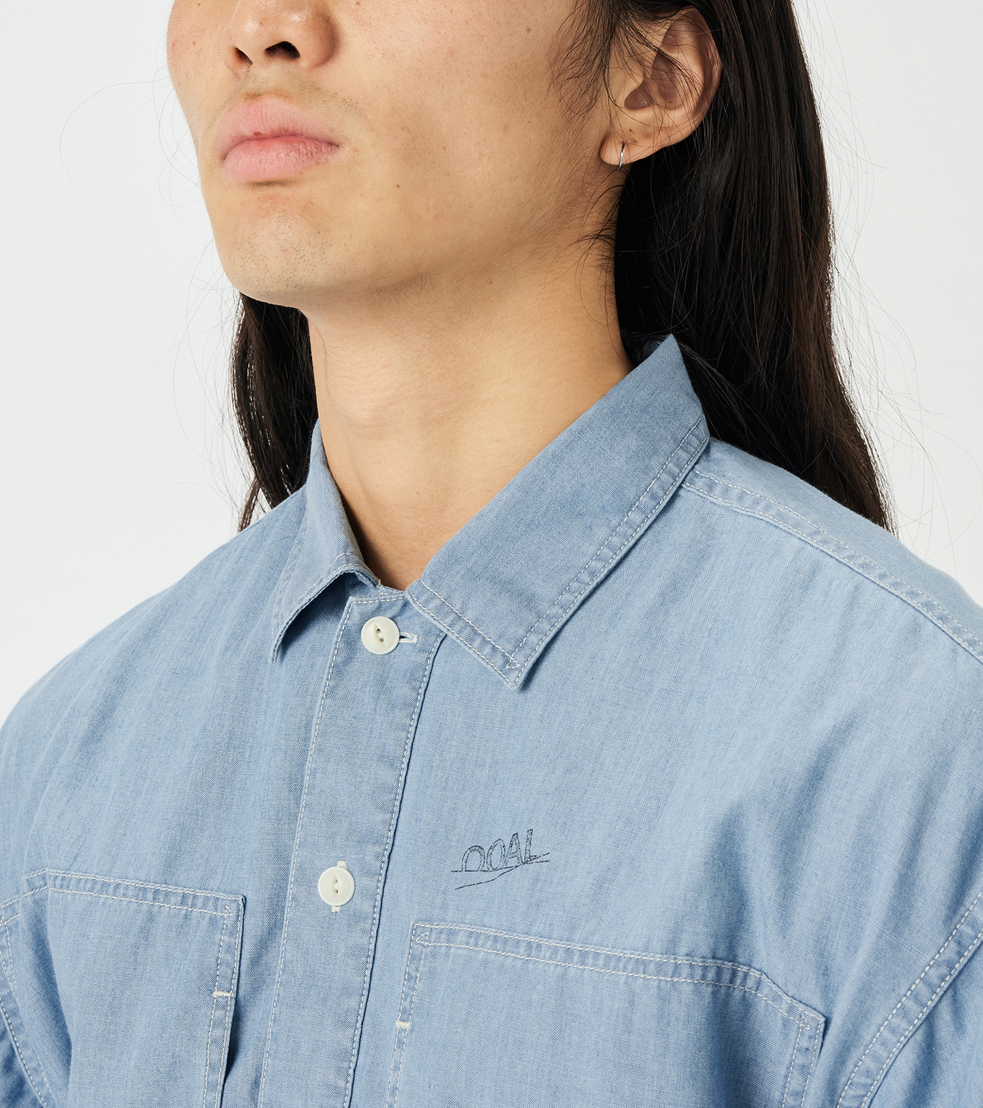 Chambray Pullover Shirt Jacket