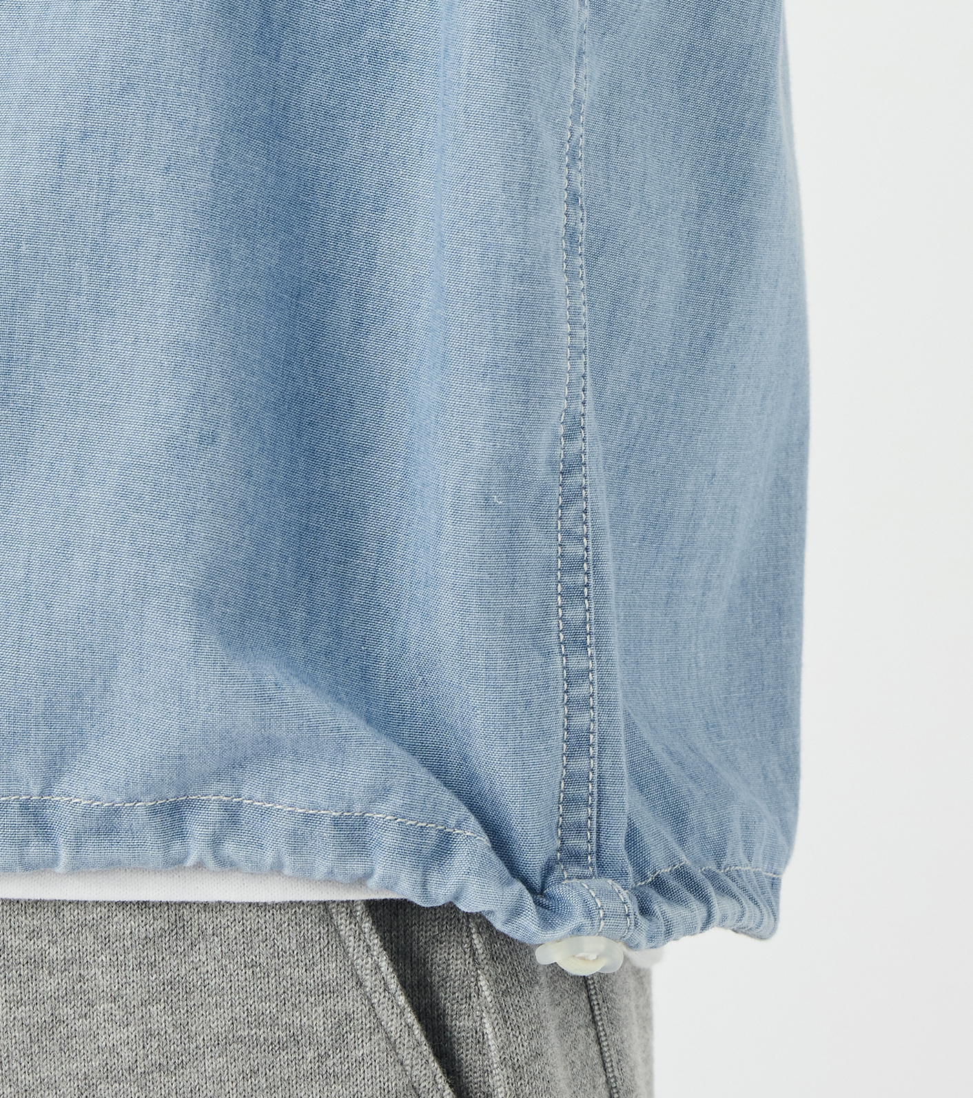 Chambray Pullover Shirt Jacket