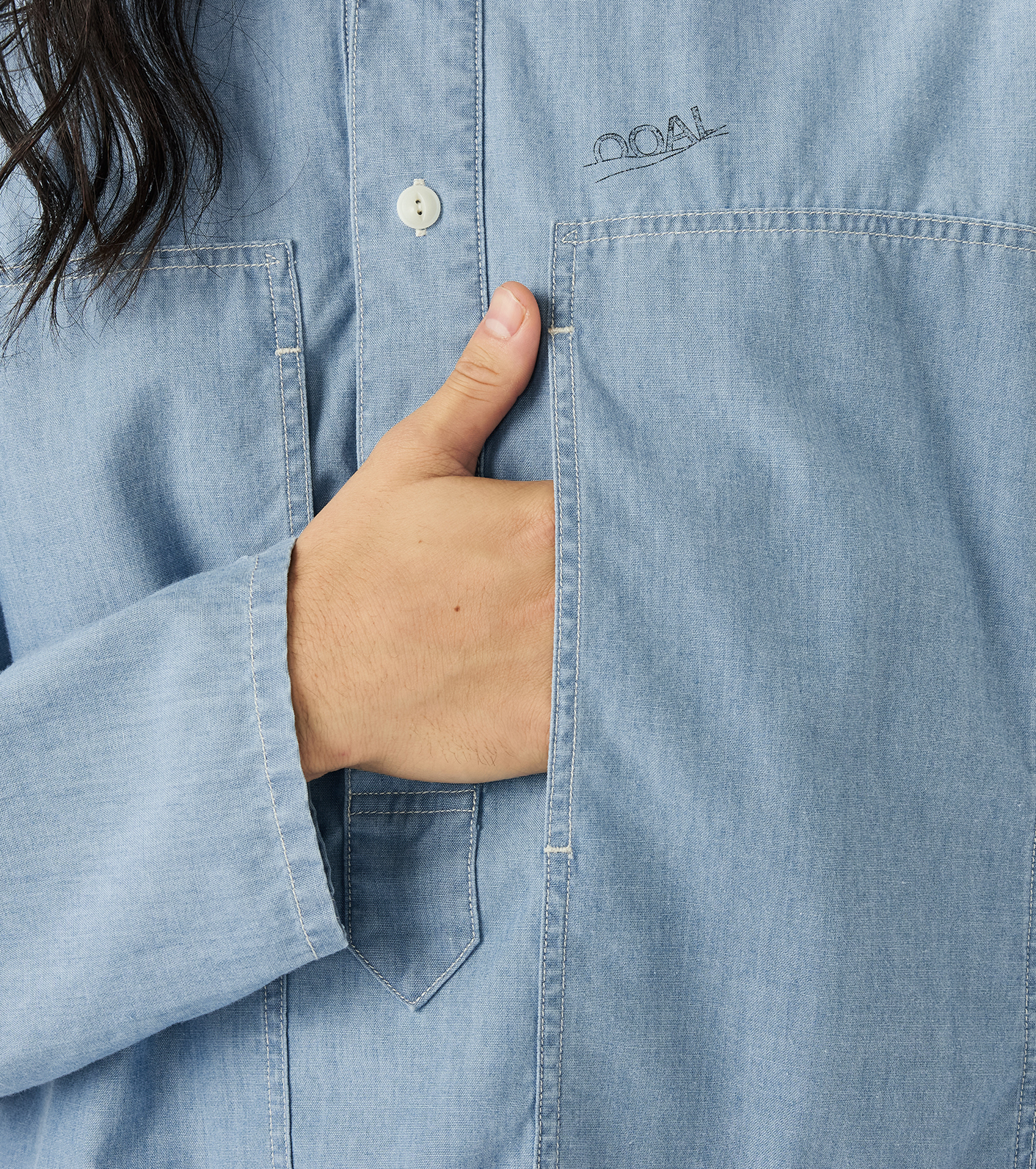 Chambray Pullover Shirt Jacket