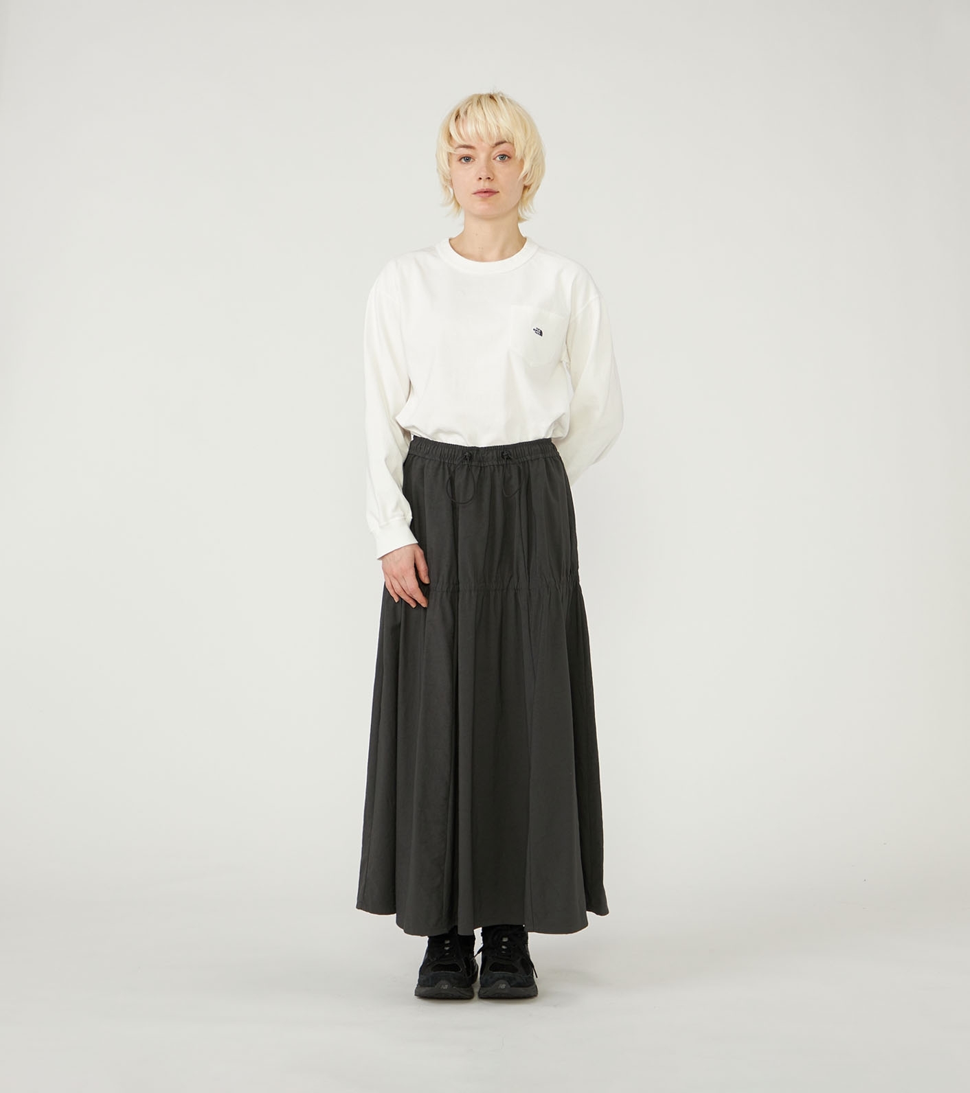 Nylon Twill Field Tiered Skirt