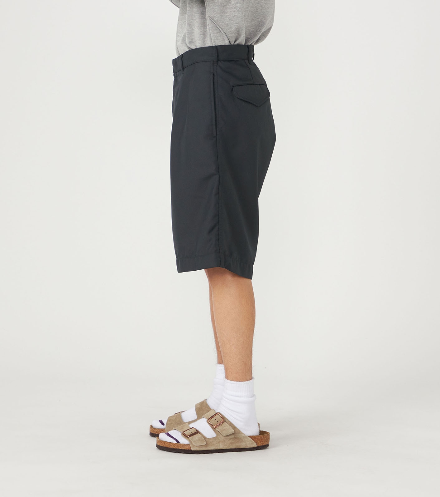 Polyester Twill Double Pleated Shorts