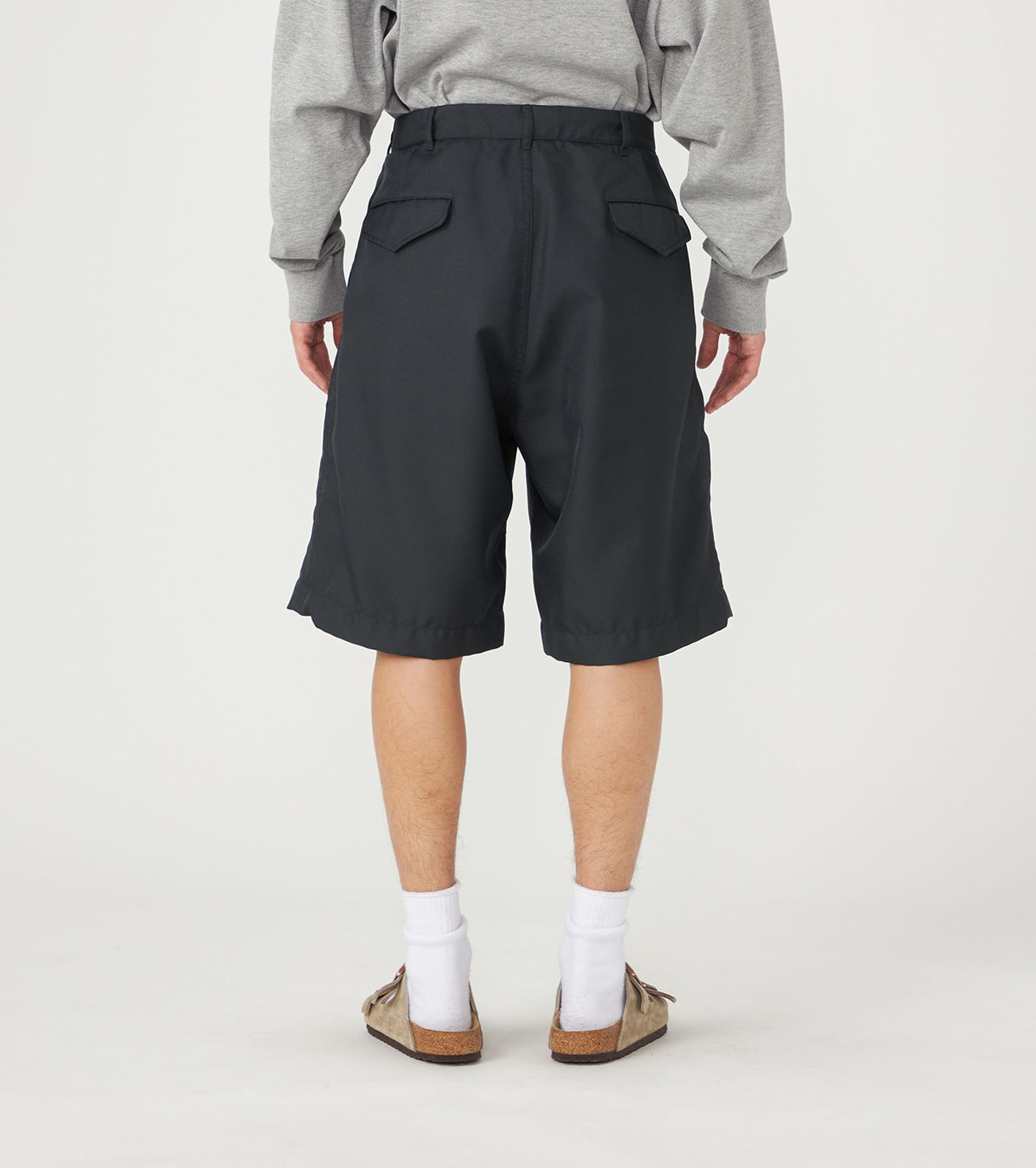 Polyester Twill Double Pleated Shorts