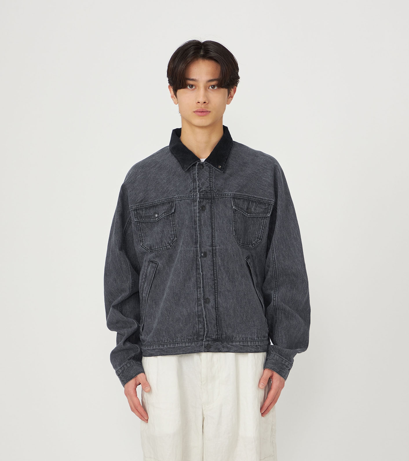 Linen Cotton Denim Field Jacket