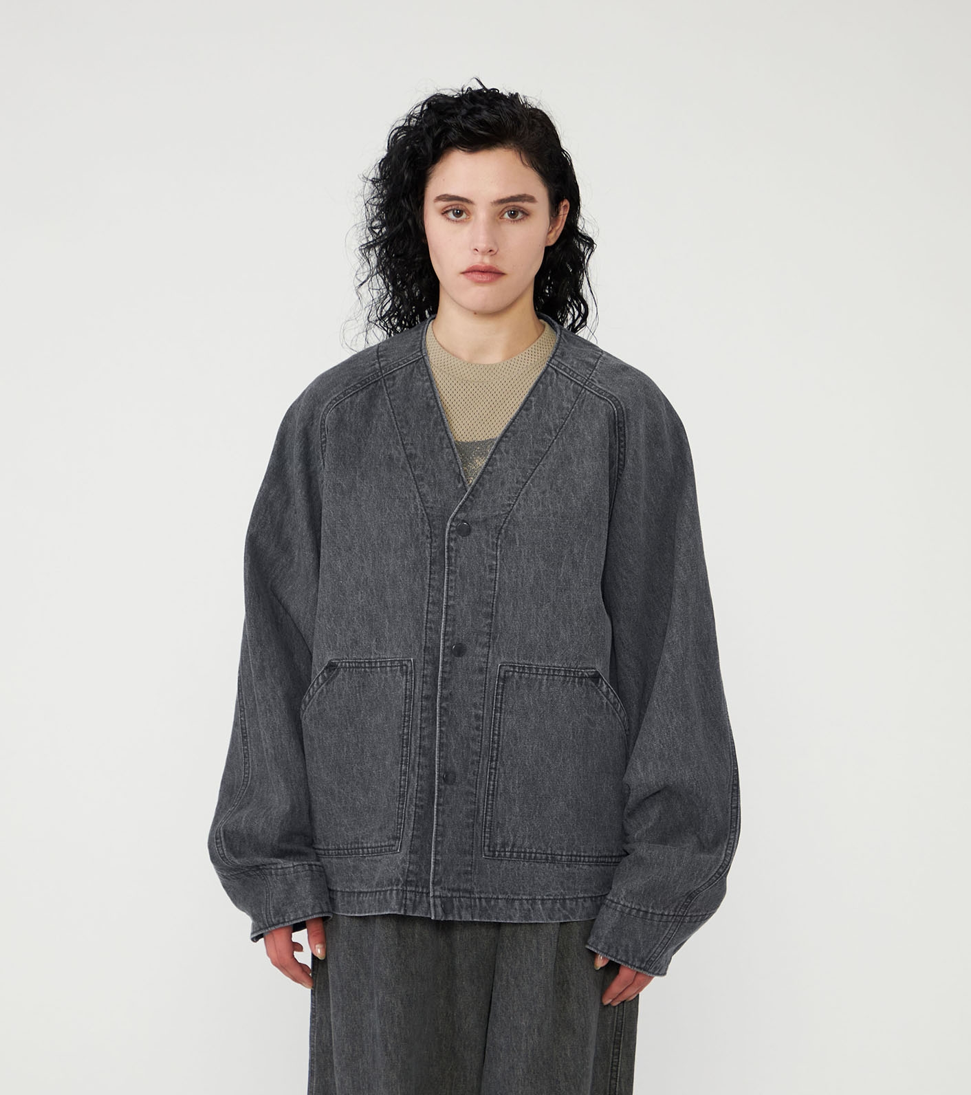 Linen Cotton Denim Field Cardigan