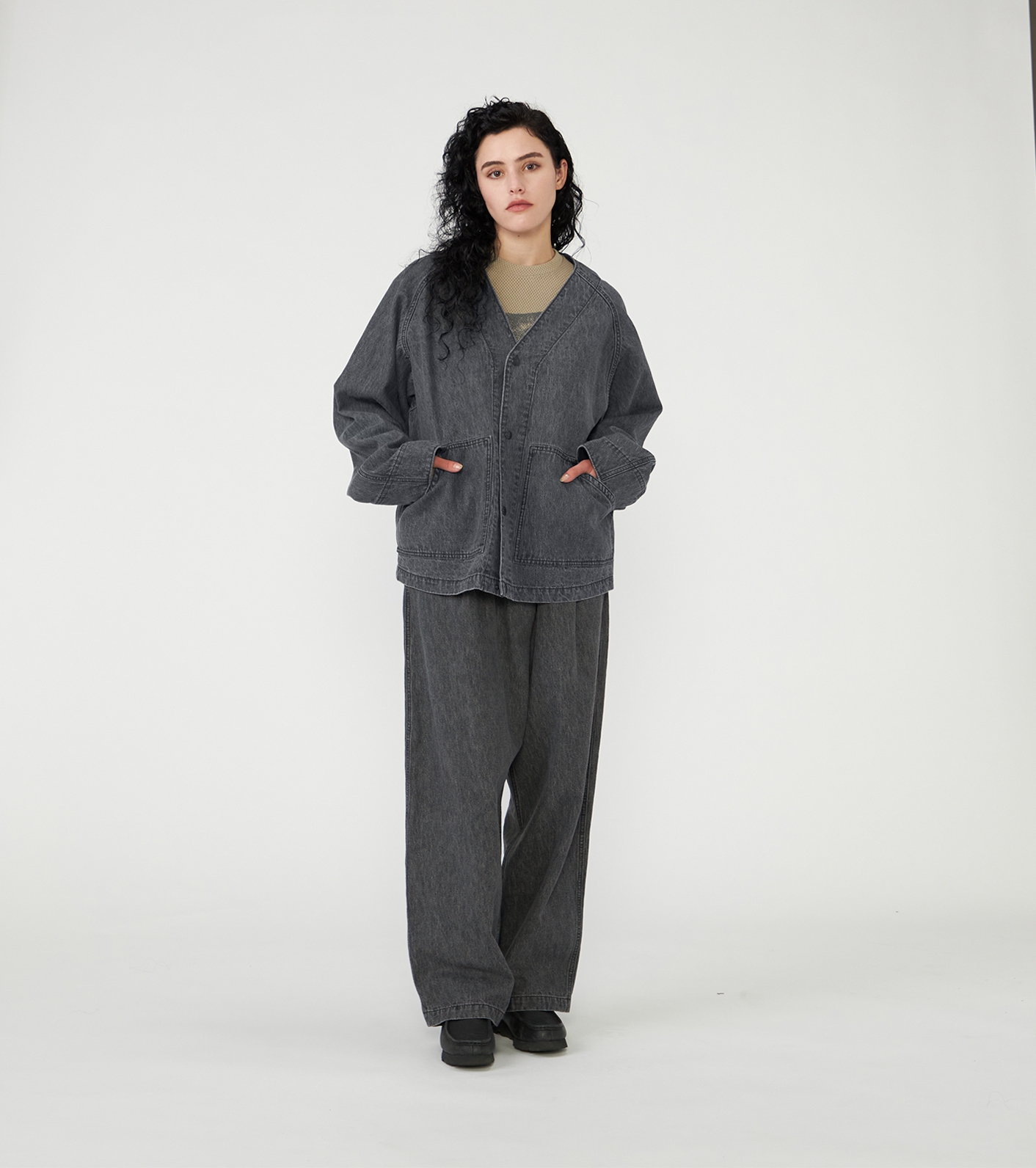 Linen Cotton Denim Field Cardigan