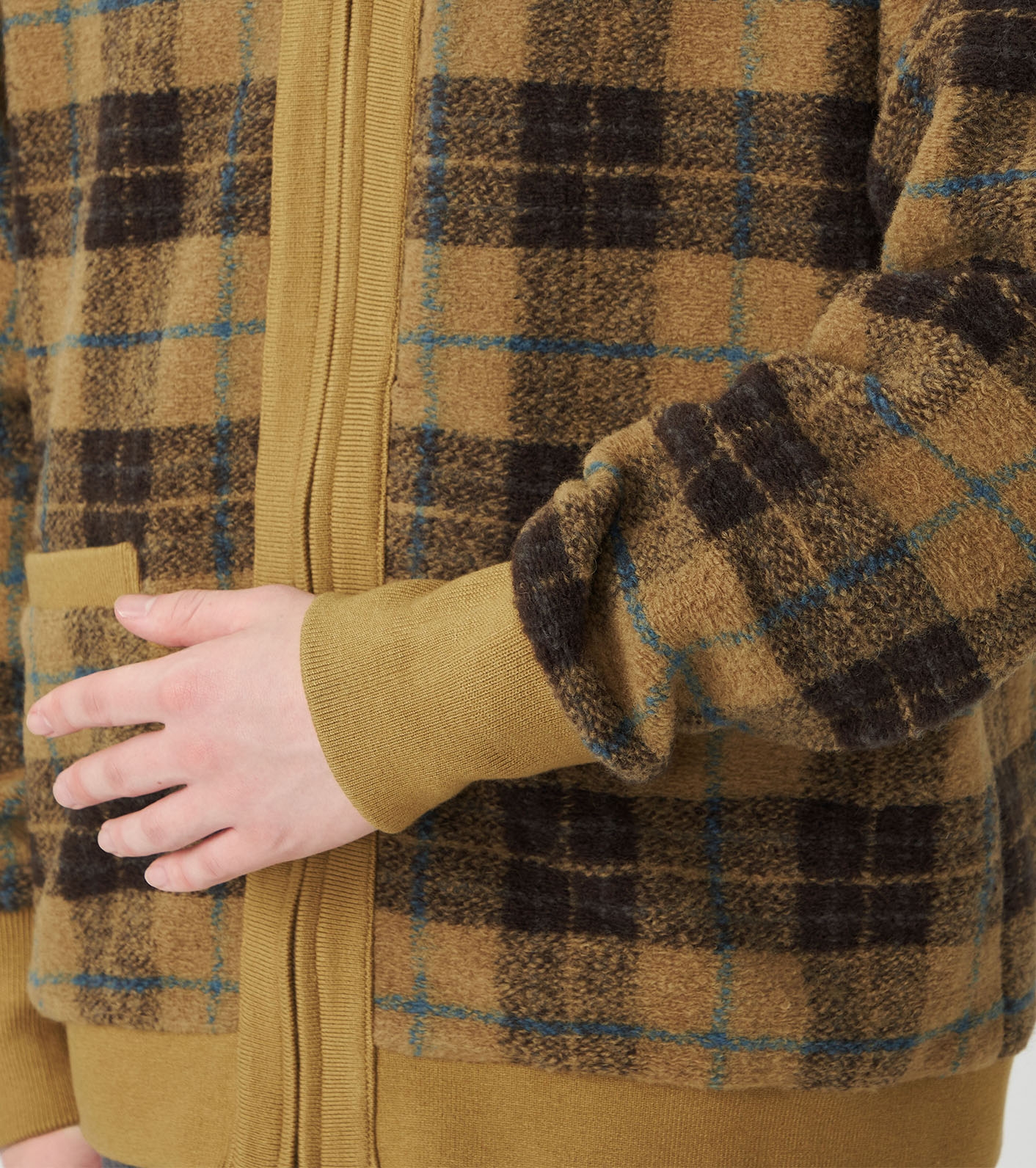 PLAS Plaid Fleece Field Cardigan