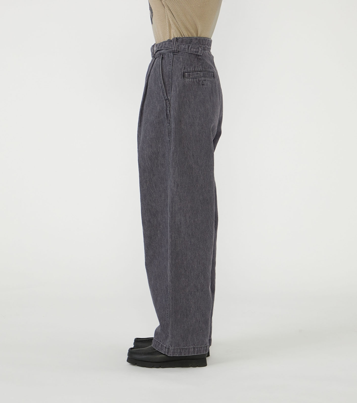 Linen Cotton Denim Field Wrap Pants