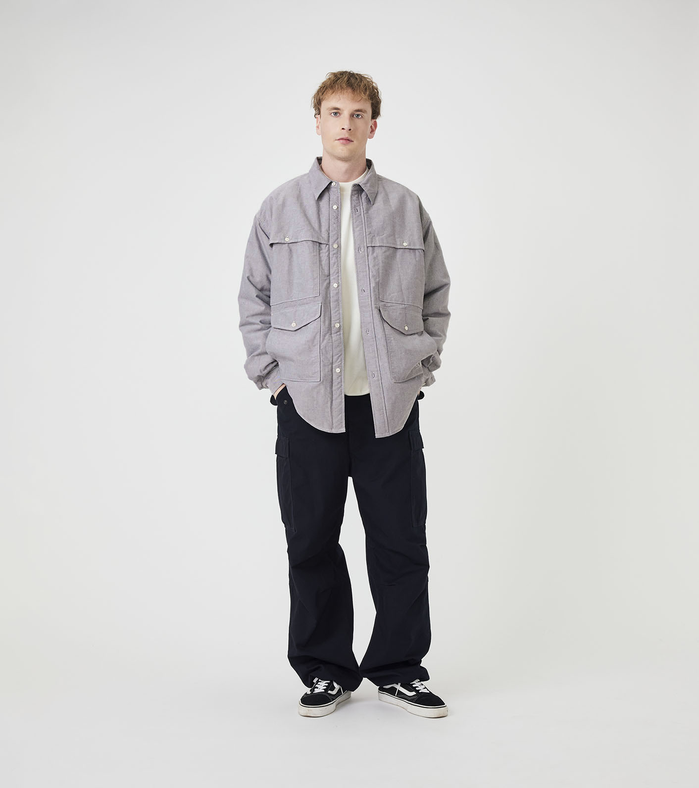OOAL Cotton Oxford Cruiser Shirt Jacket