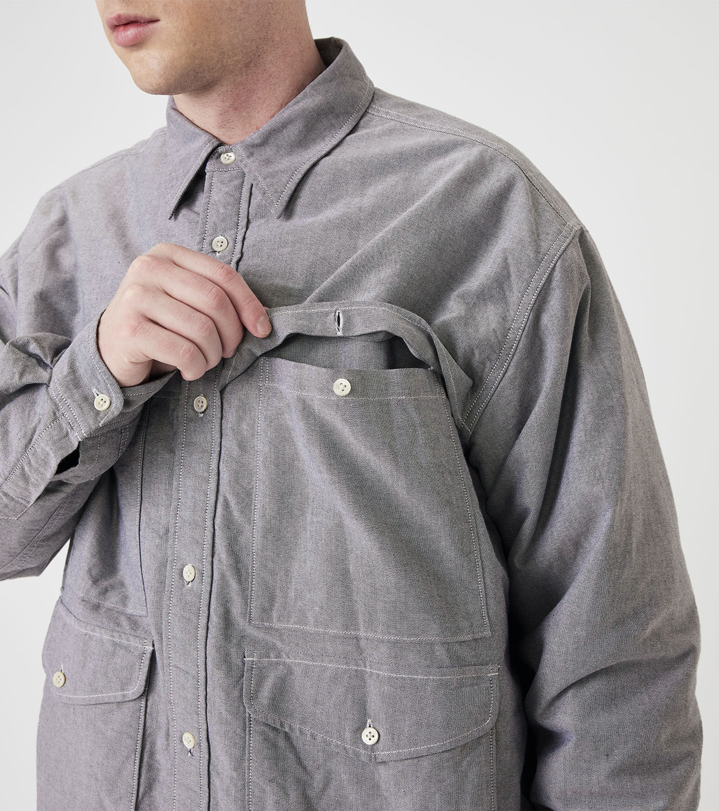 OOAL Cotton Oxford Cruiser Shirt Jacket