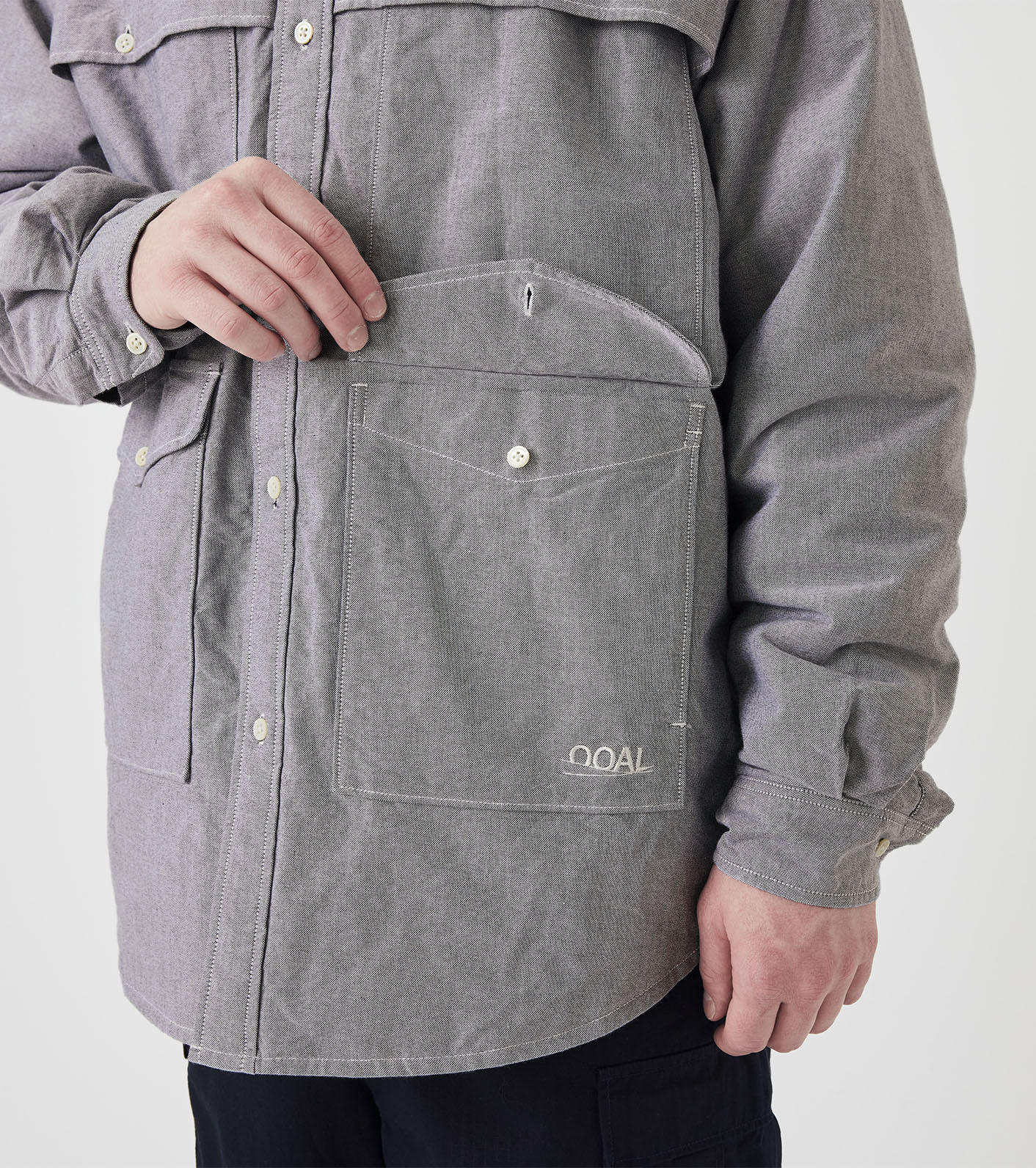 OOAL Cotton Oxford Cruiser Shirt Jacket