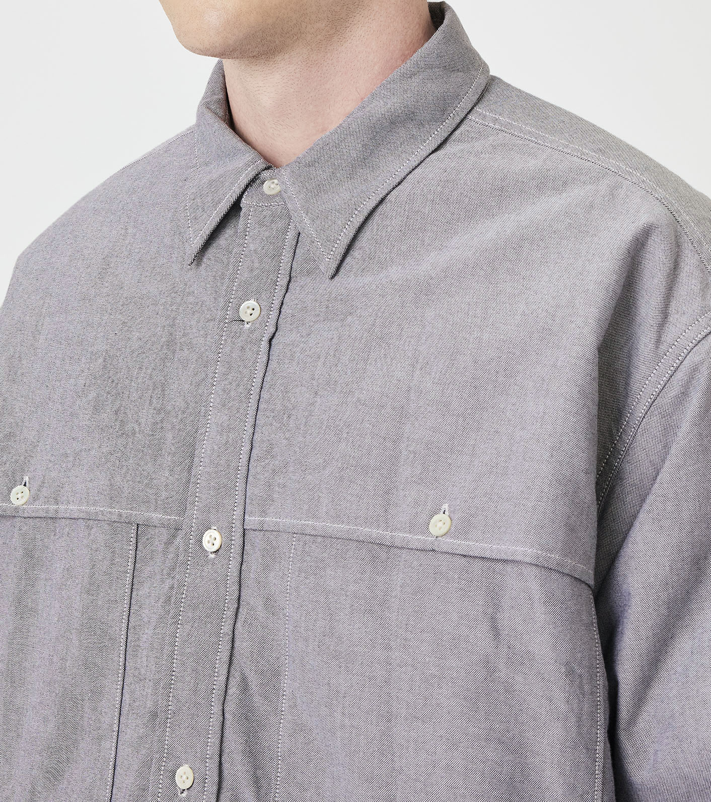 OOAL Cotton Oxford Cruiser Shirt Jacket