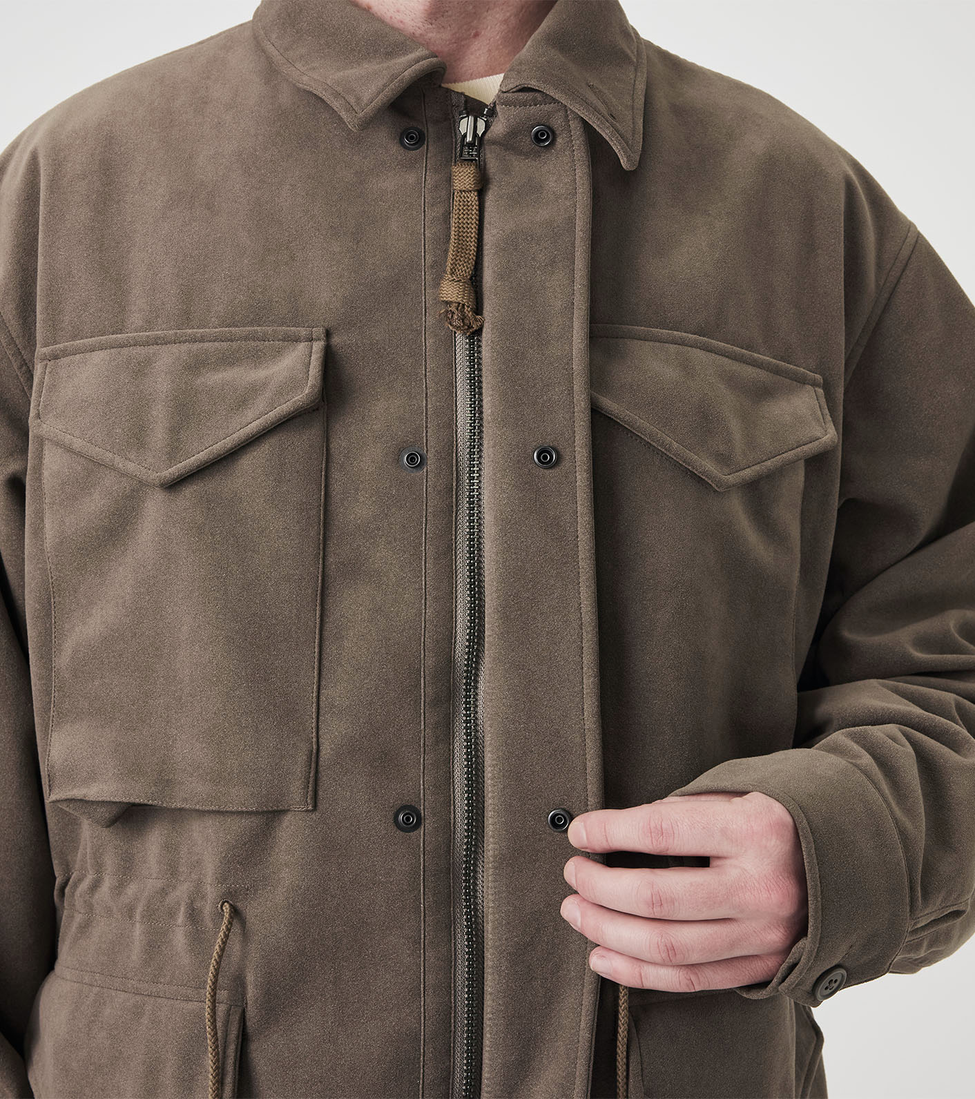 Synthetic Leather Field Jacket