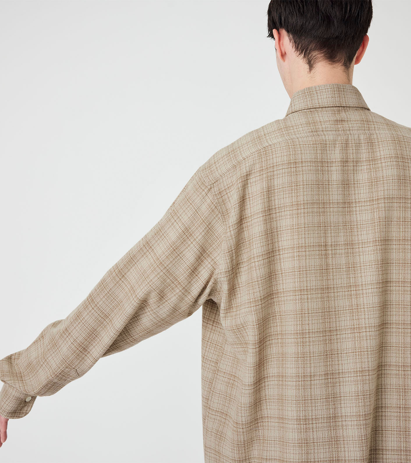 Regular Collar Wool Plaid Shirt